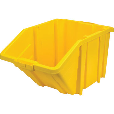 Bac géant en plastique, 15-1/2" la x 13" H x 25" p, Jaune, Capacité 200 lb