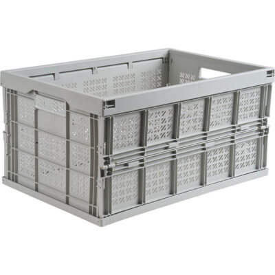 Bac repliable, 21" lo x 14" la x 10,5" h, Gris
