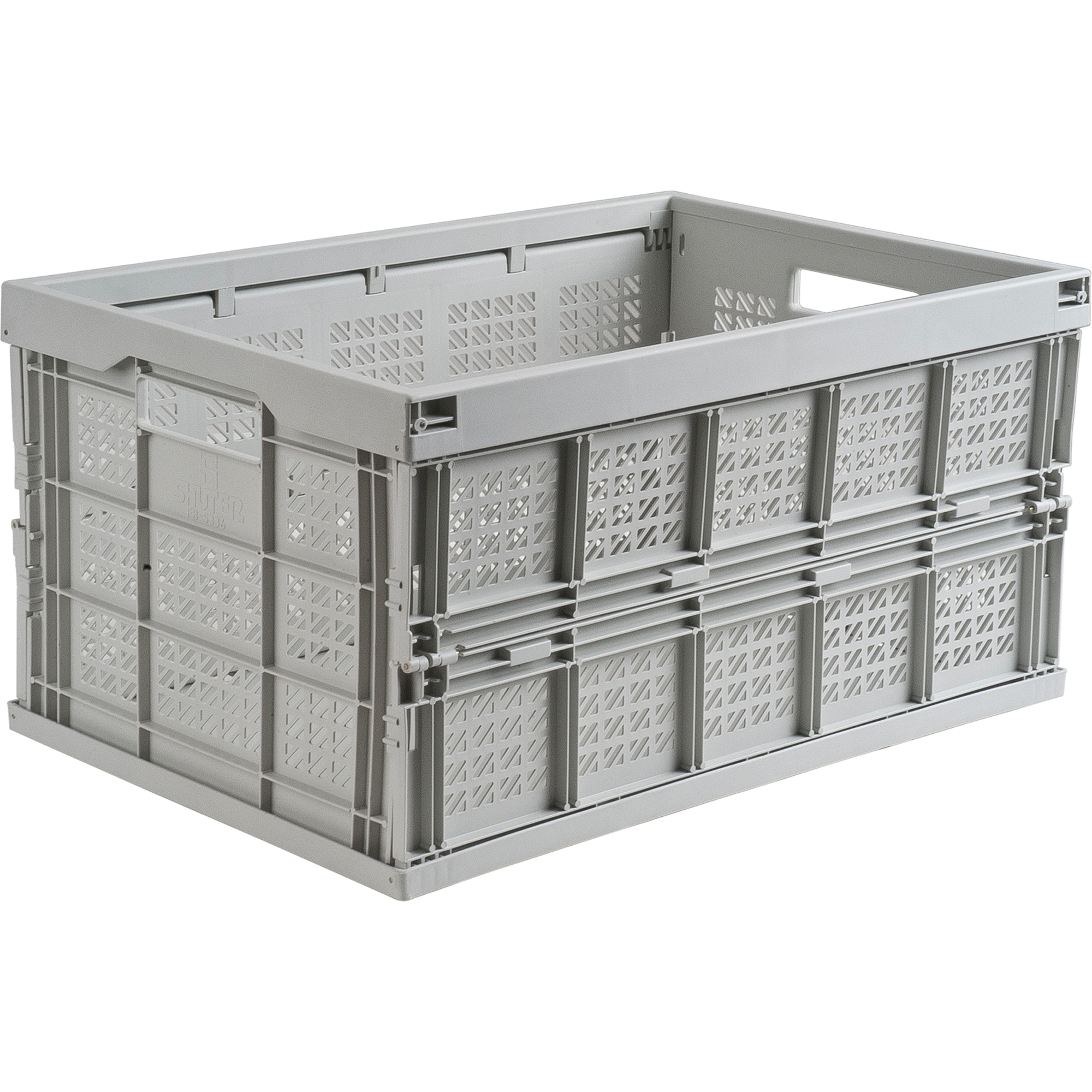 Bac repliable, 21" lo x 14" la x 10,5" h, Gris