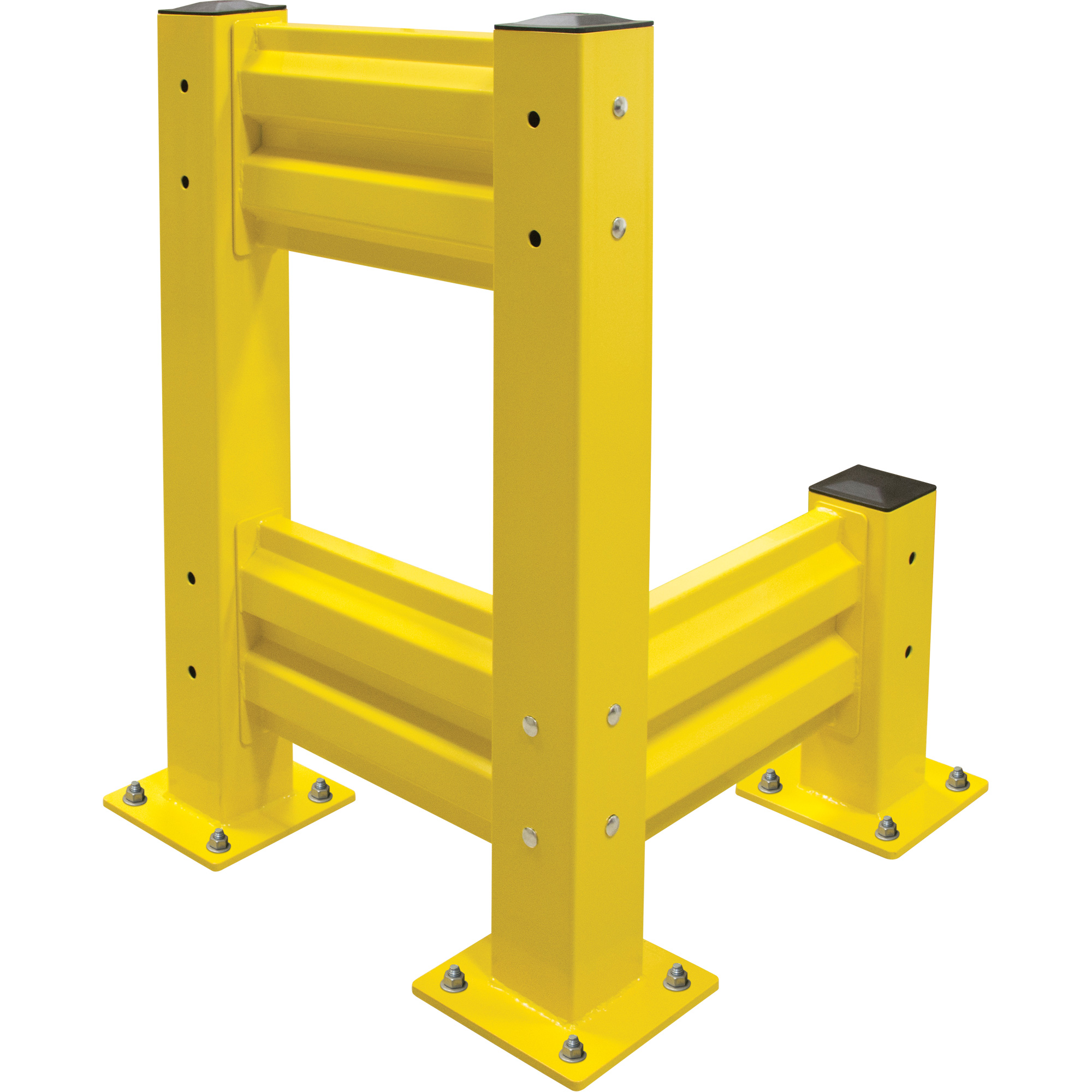 Barrière de sécurité de qualité industrielle, Acier, 103" lo x 12" h, Jaune sécurité OSHA – Image 2