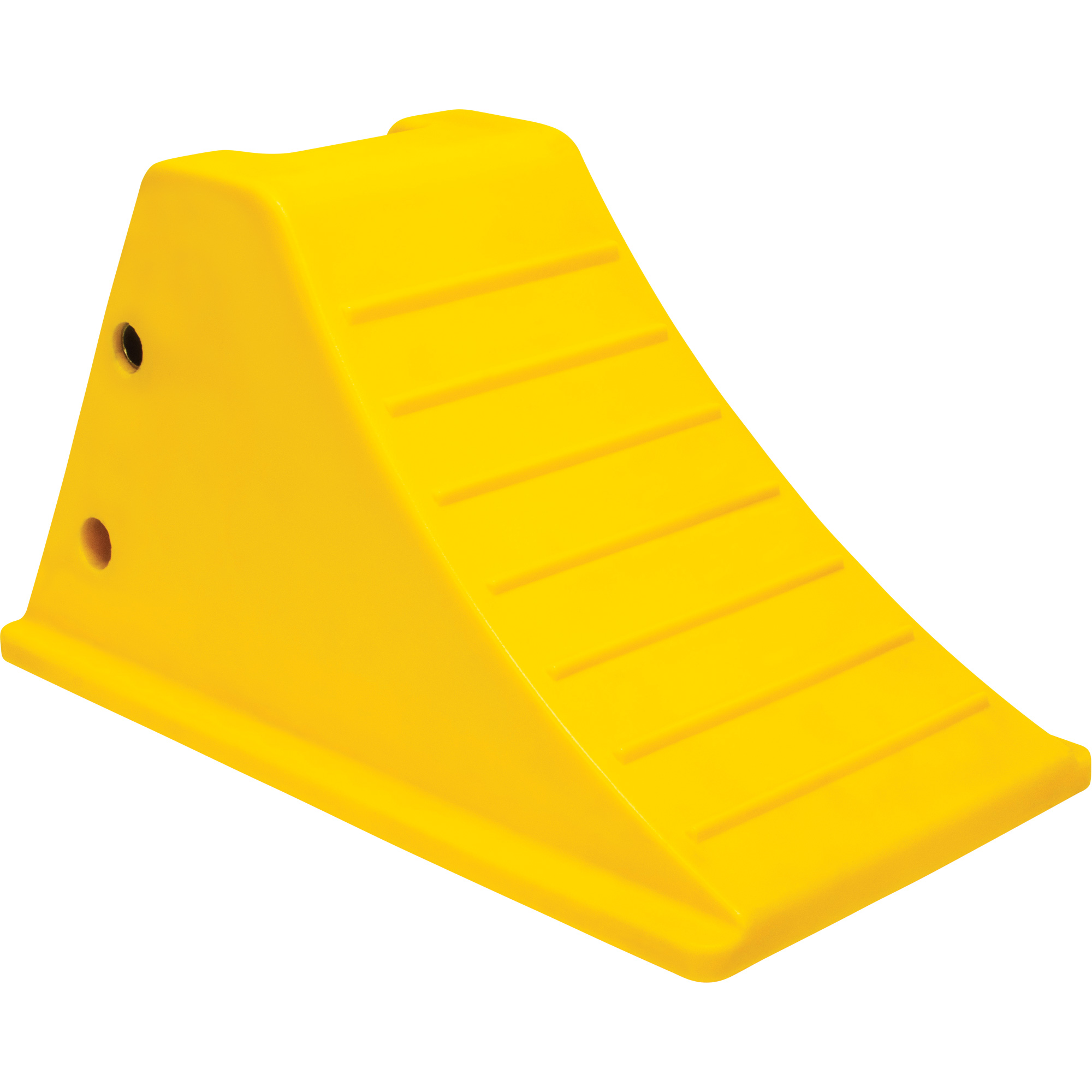 Cales de roue avec surface antidérapante en aluminium, Polyuréthane, Jaune sécurité OSHA, 11-1/4" la x 21" p x 12-1/4" h