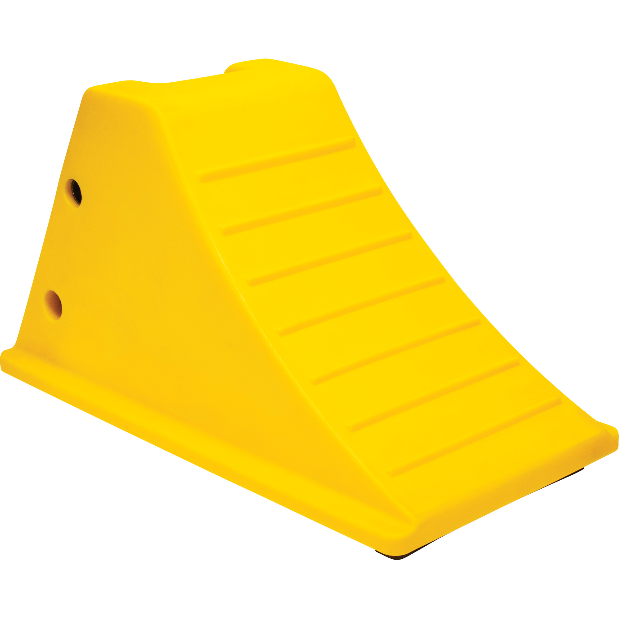 Cales de roue avec surface antidérapante en caoutchouc, Polyuréthane, Jaune, 11-1/4" la x 21" p x 12-1/4" h