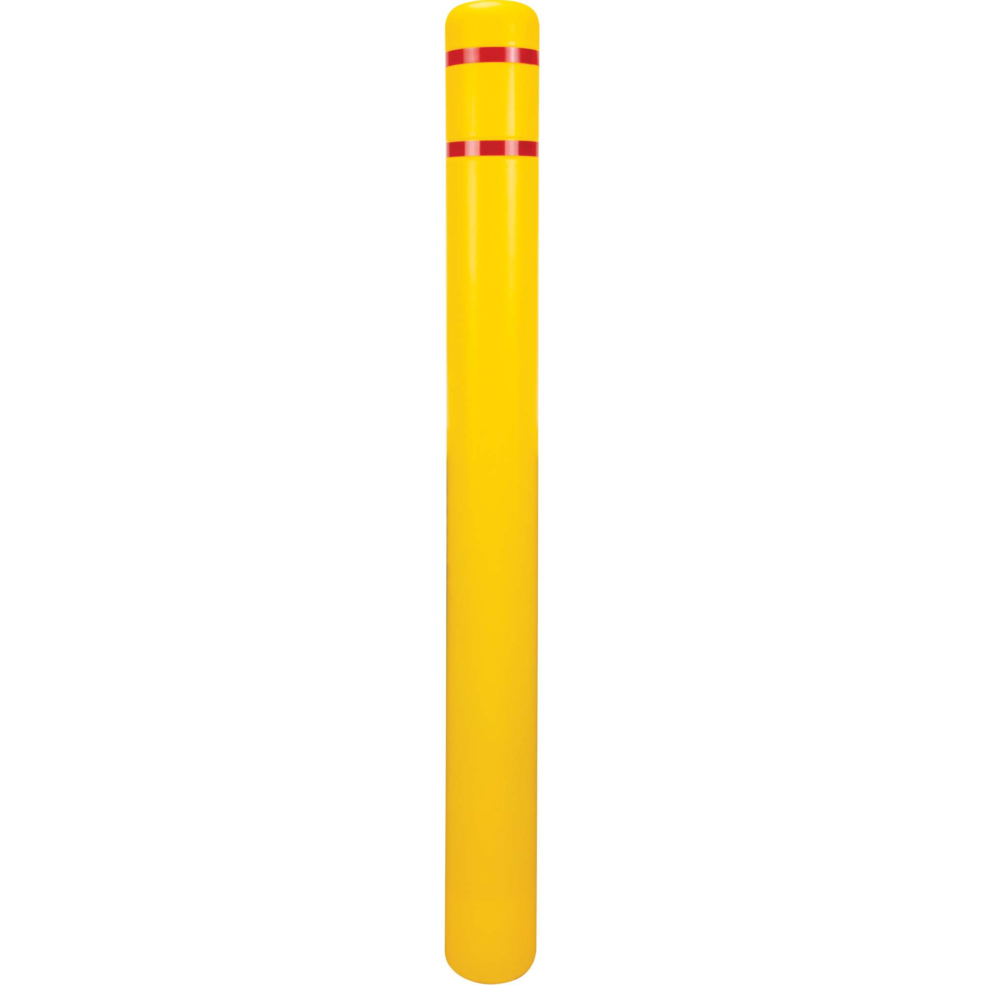 Capuchon en polyéthylène pour borne de protection, 4-1/2" dia. x 52" l, Rouge/Jaune