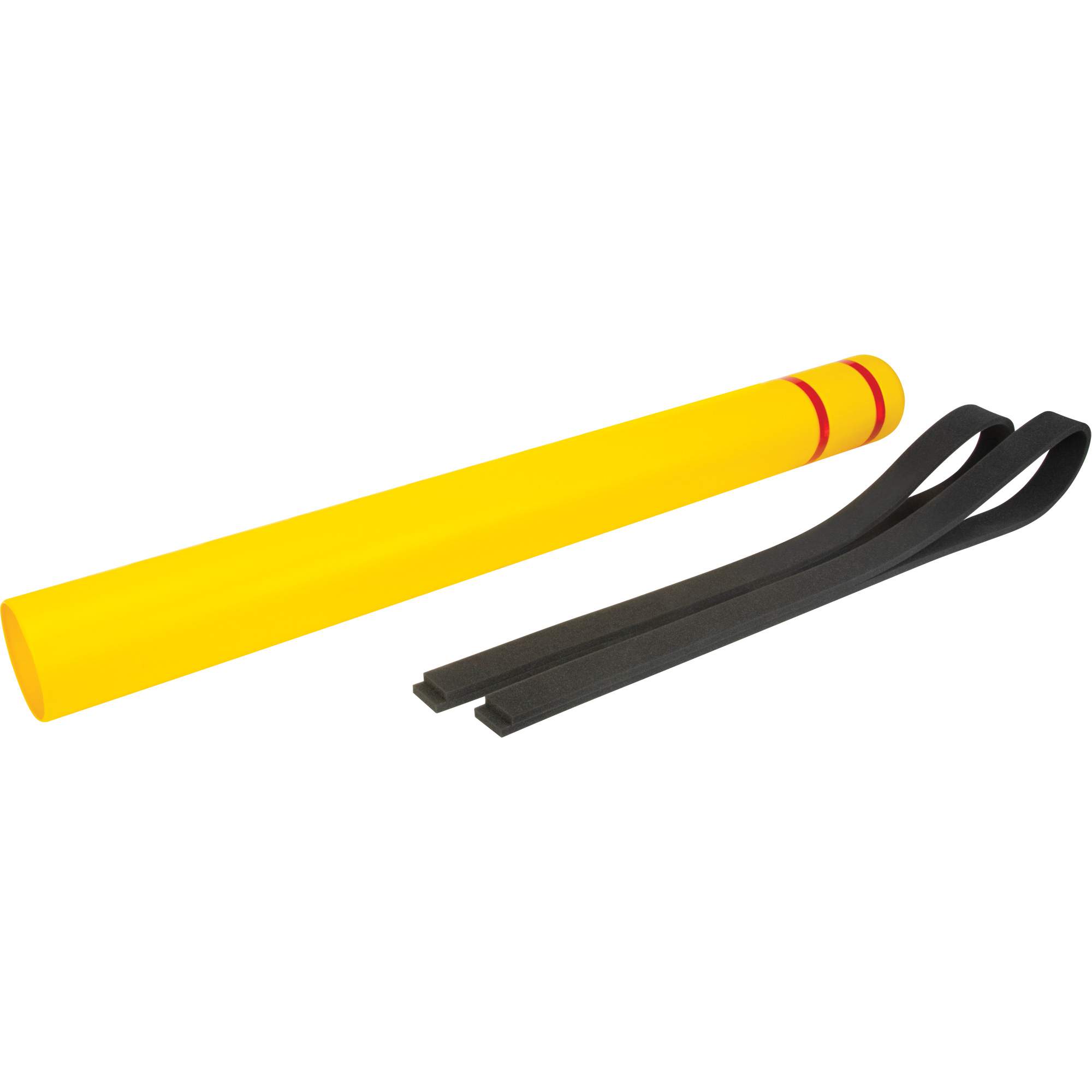 Capuchon en polyéthylène pour borne de protection, 4-1/2" dia. x 52" l, Rouge/Jaune – Image 2