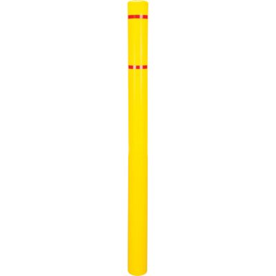 Capuchon en polyéthylène pour borne de protection, 4-1/2" dia. x 64" l, Rouge/Jaune