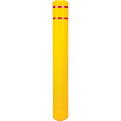 Capuchon en polyéthylène pour borne de protection, 6-5/8" dia. x 52" l, Rouge/Jaune