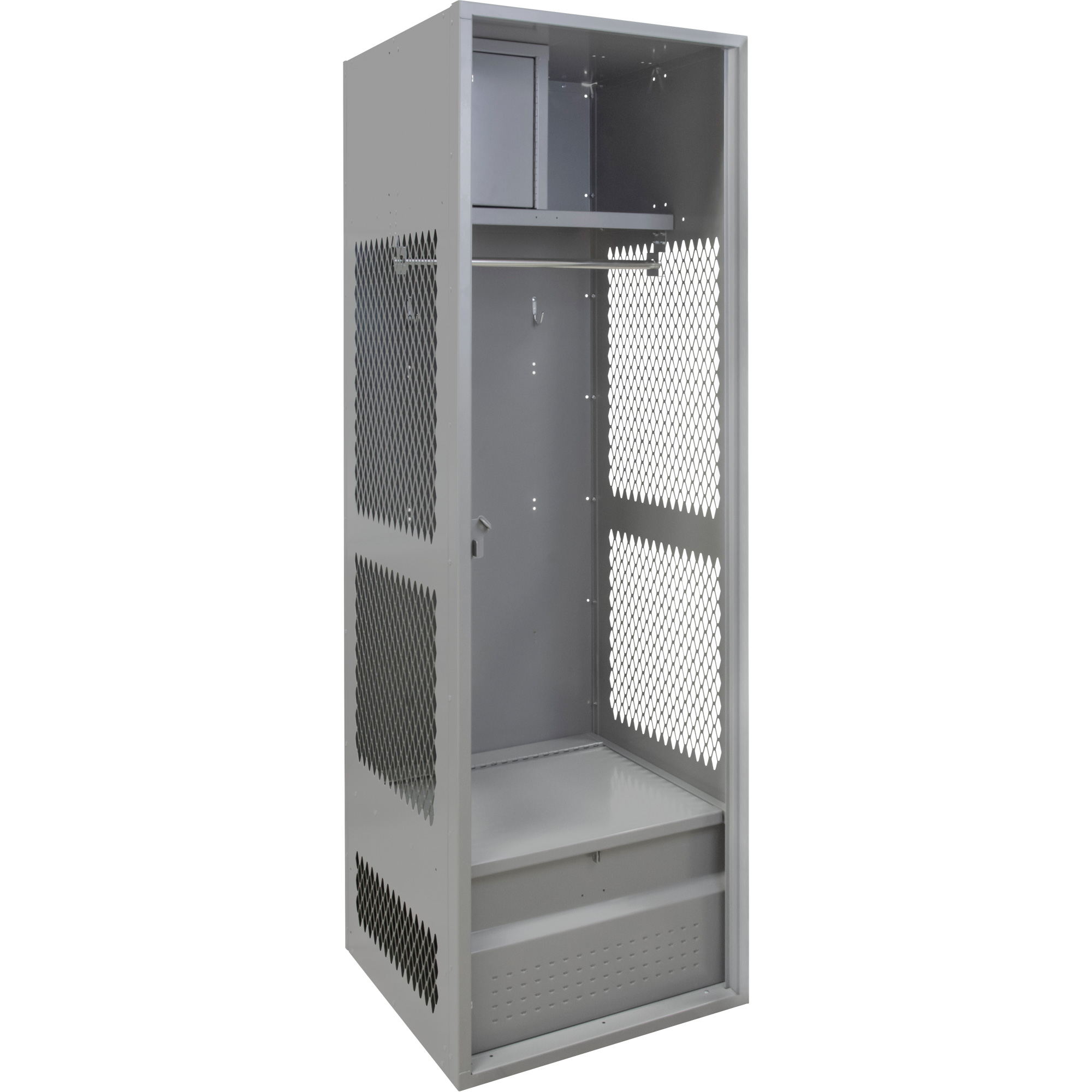 Casier pour équipement, Acier, 24" la x 24" p x 72" h, Gris