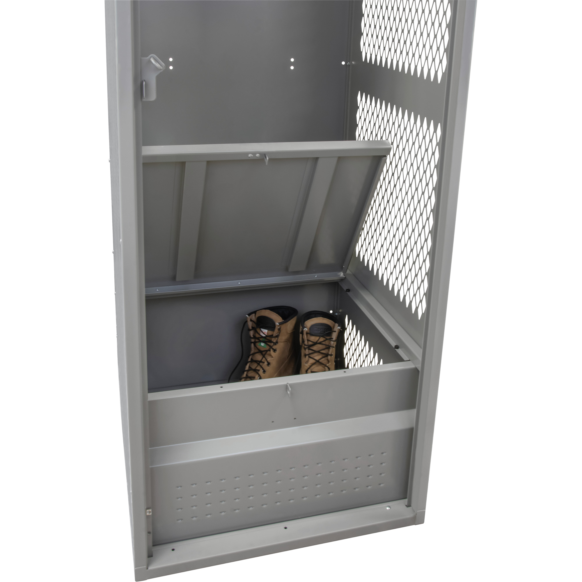 Casier pour équipement, Acier, 24" la x 24" p x 72" h, Gris – Image 3