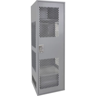Casier pour équipement avec porte, Acier, 24" la x 24" p x 72" h, Gris