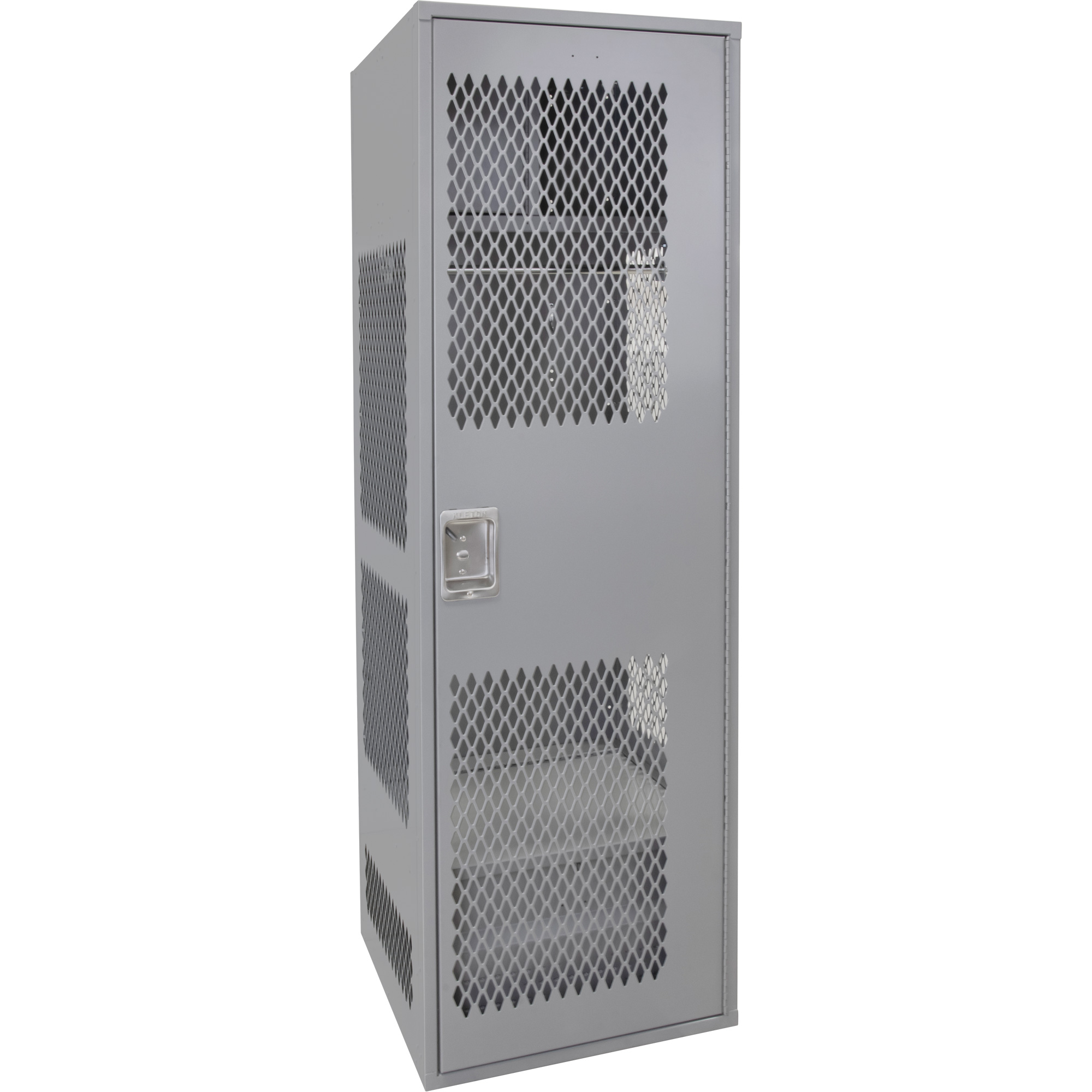 Casier pour équipement avec porte, Acier, 24" la x 24" p x 72" h, Gris