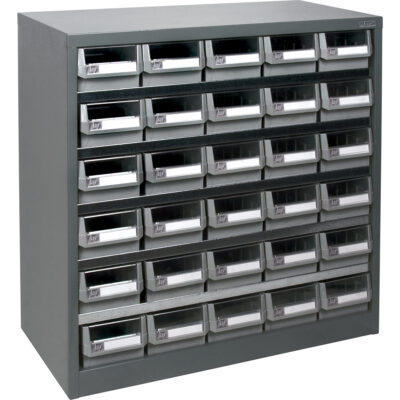 Casier robuste pour pièces KPC-HD, Acier galvanisé, 30 tiroirs, 34-3/5" x 15-7/10" x 34-3/5", Gris