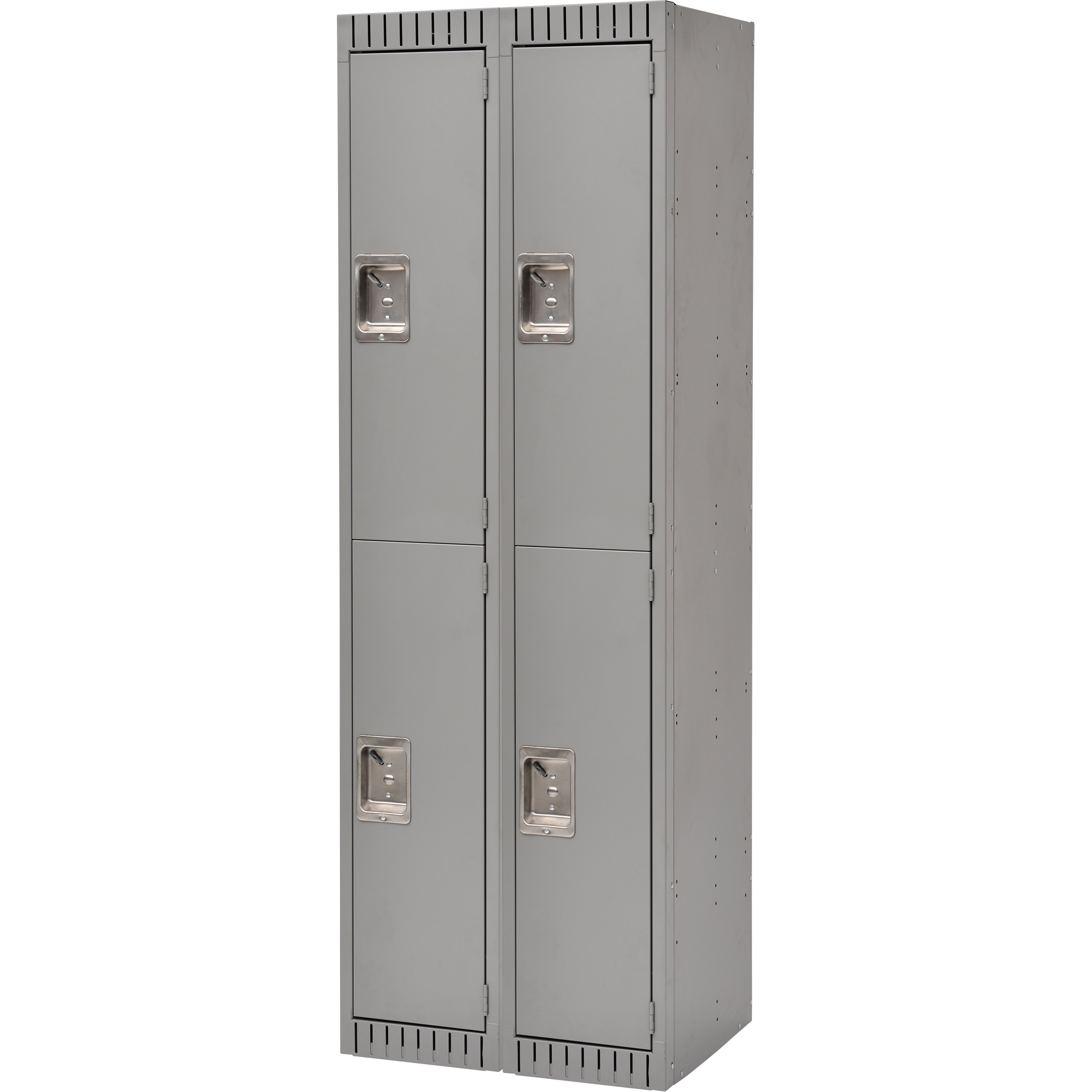 Casiers, 2 niveaux, Bloc de 2, 24" x 18" x 72", Acier, Gris, Rivet (assemblé)