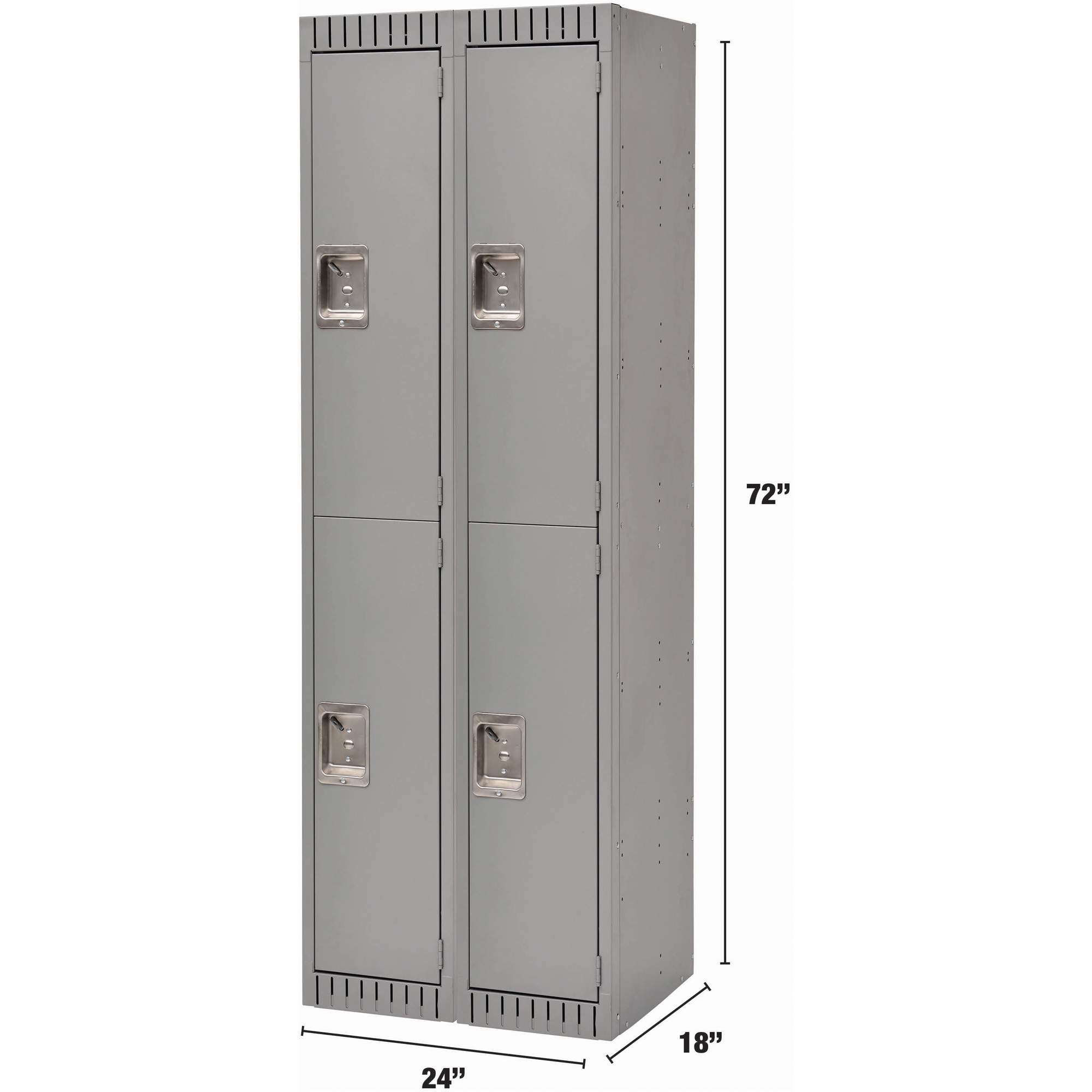 Casiers, 2 niveaux, Bloc de 2, 24" x 18" x 72", Acier, Gris, Rivet (assemblé) – Image 4