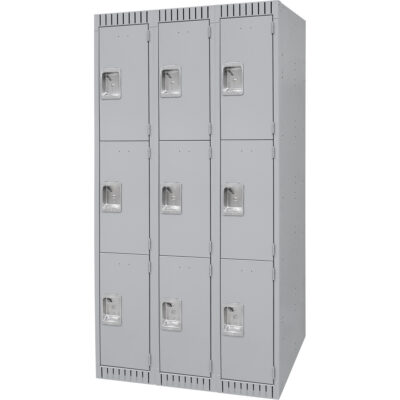 Casiers, 3 niveaux, Bloc de 3, 36" x 18" x 72", Acier, Gris, Démonté