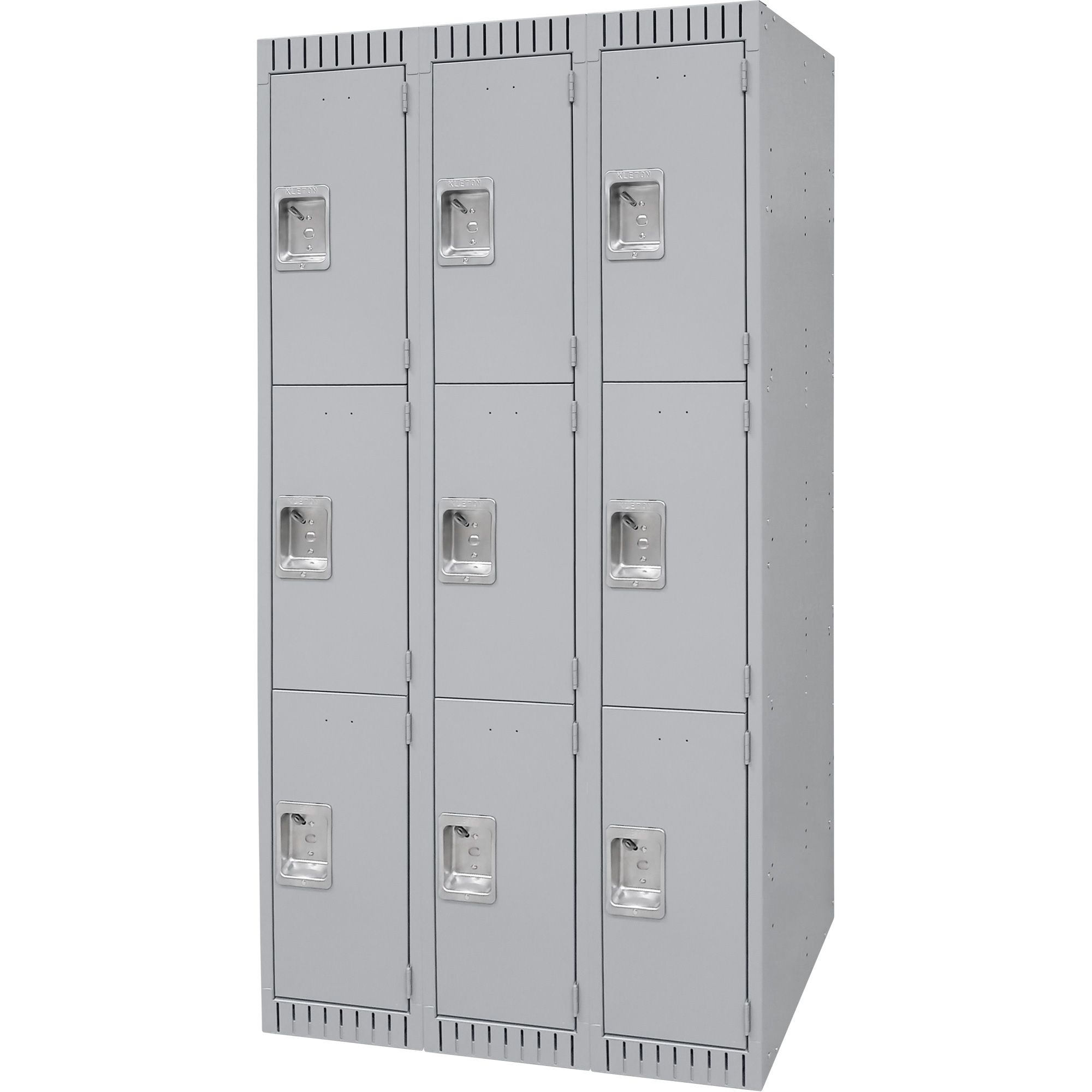Casiers, 3 niveaux, Bloc de 3, 36" x 18" x 72", Acier, Gris, Démonté