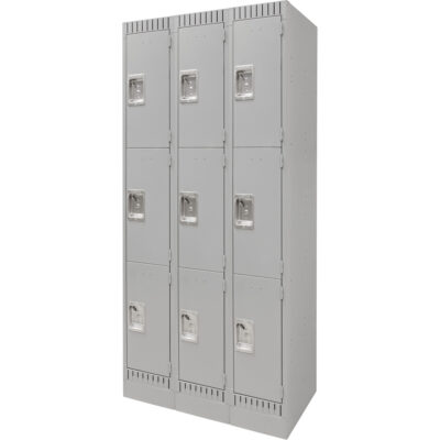Casiers, 3 niveaux, Bloc de 3, 36" x 18" x 76", Acier, Gris, Démonté