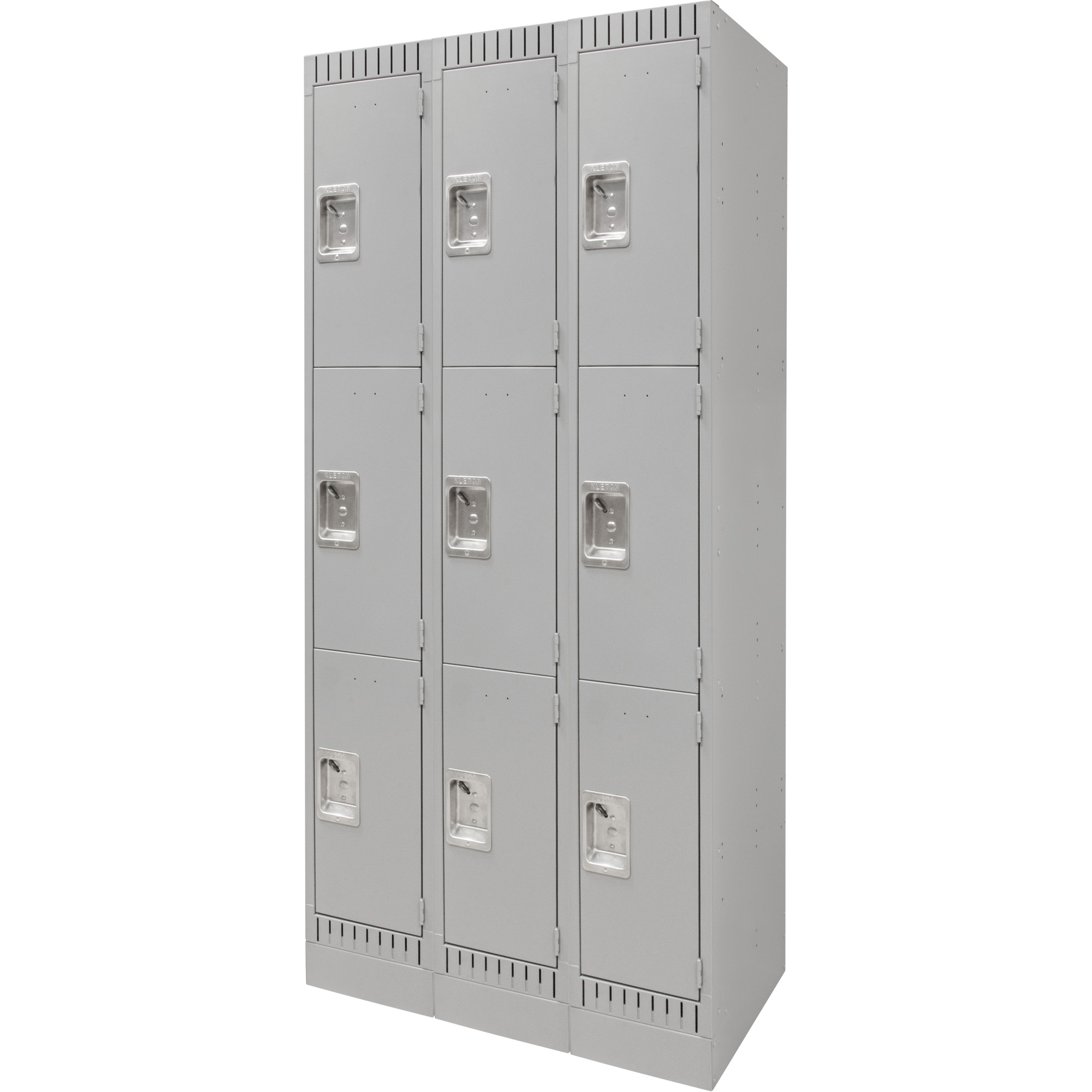 Casiers, 3 niveaux, Bloc de 3, 36" x 18" x 76", Acier, Gris, Démonté