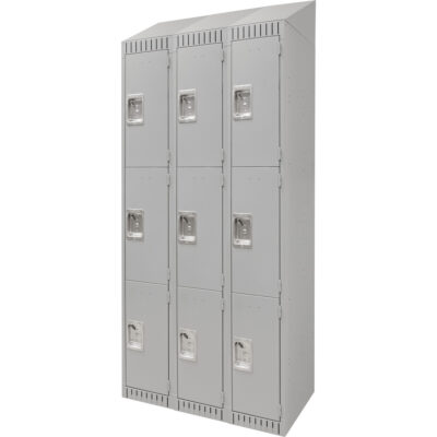 Casiers, 3 niveaux, Bloc de 3, 36" x 18" x 82", Acier, Gris, Démonté