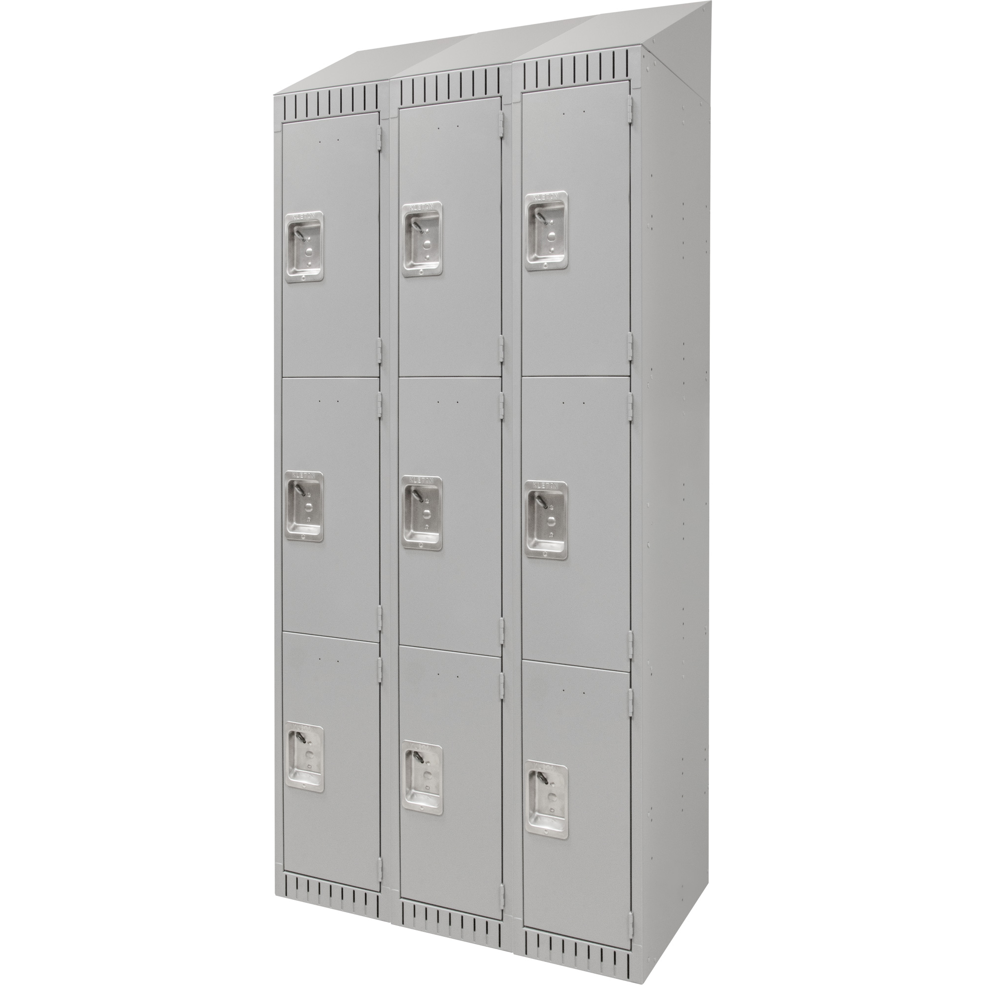 Casiers, 3 niveaux, Bloc de 3, 36" x 18" x 82", Acier, Gris, Démonté