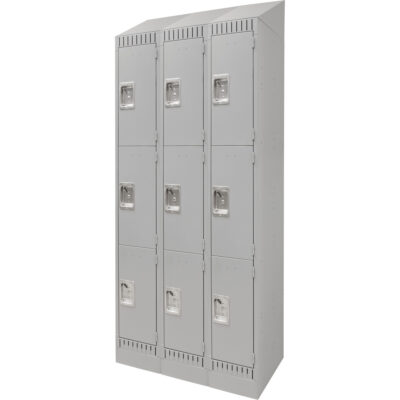 Casiers, 3 niveaux, Bloc de 3, 36" x 18" x 86", Acier, Gris, Démonté
