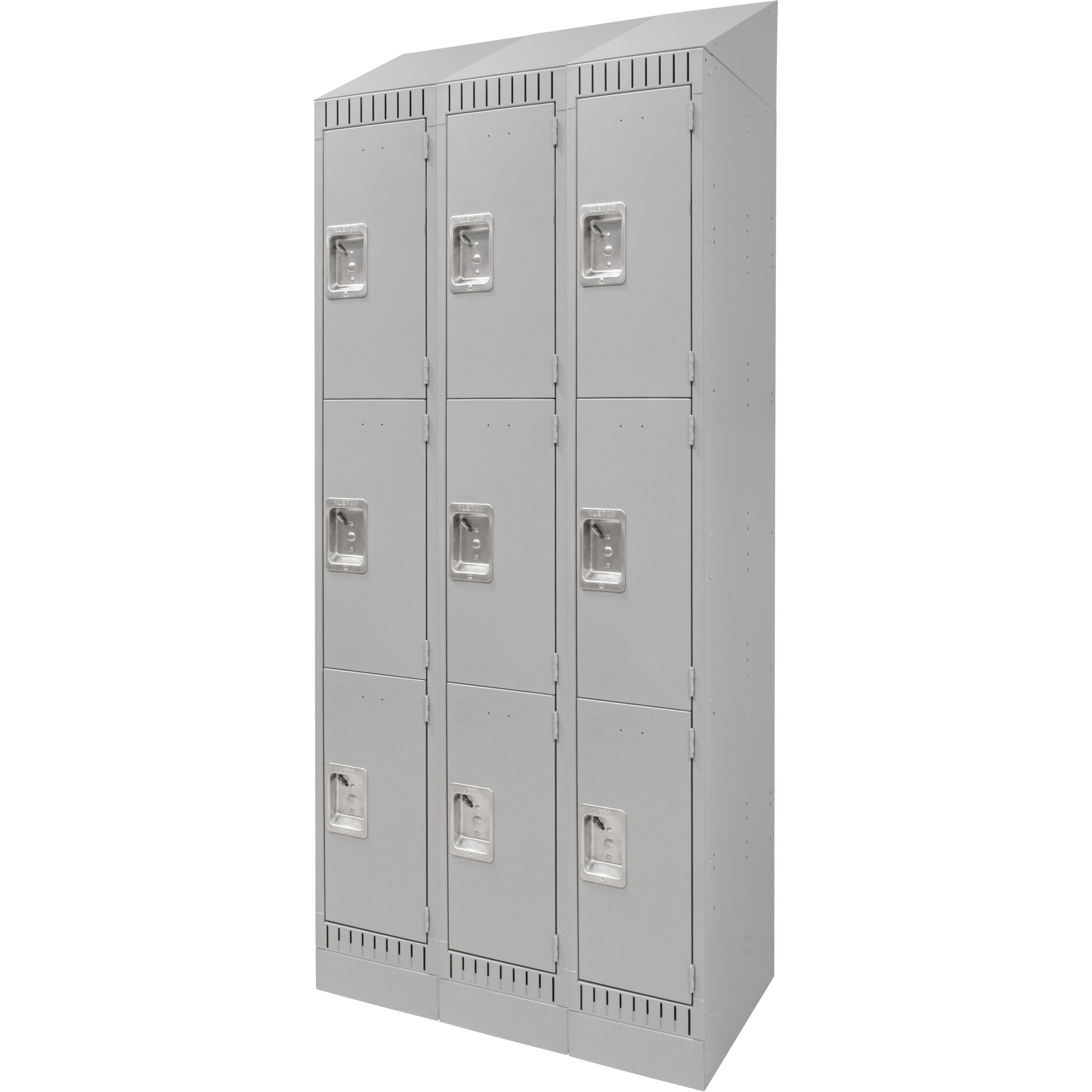 Casiers, 3 niveaux, Bloc de 3, 36" x 18" x 86", Acier, Gris, Démonté