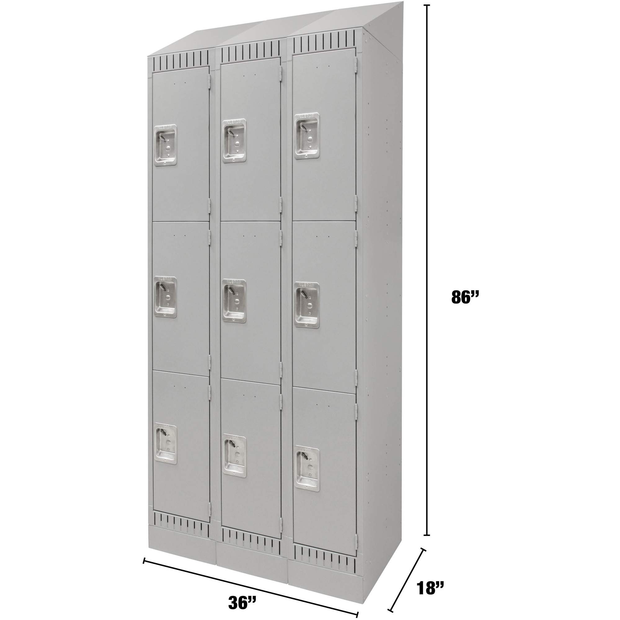 Casiers, 3 niveaux, Bloc de 3, 36" x 18" x 86", Acier, Gris, Démonté – Image 4
