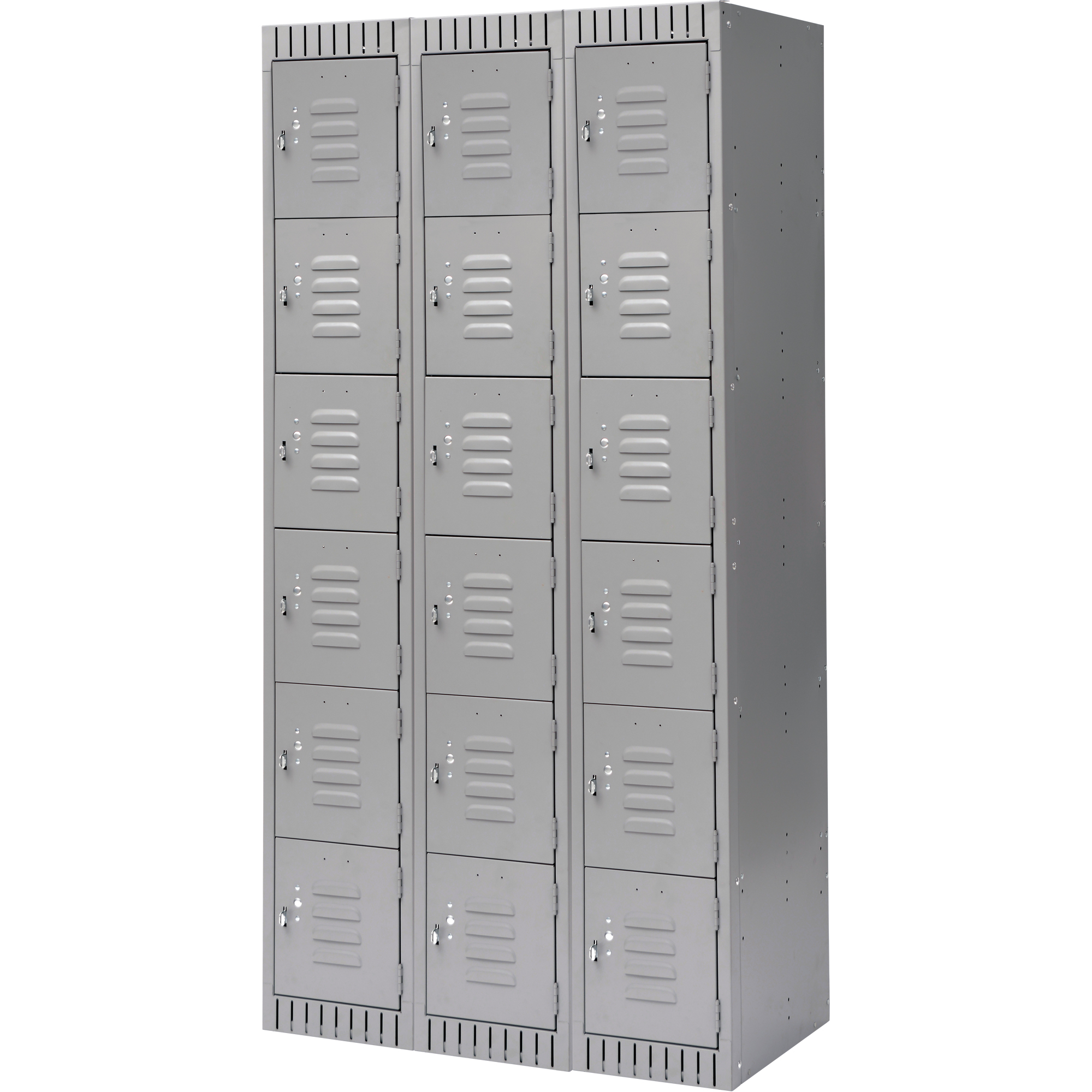 Casiers, 6 niveaux, Bloc de 3, 36" x 18" x 72", Acier, Gris, Démonté