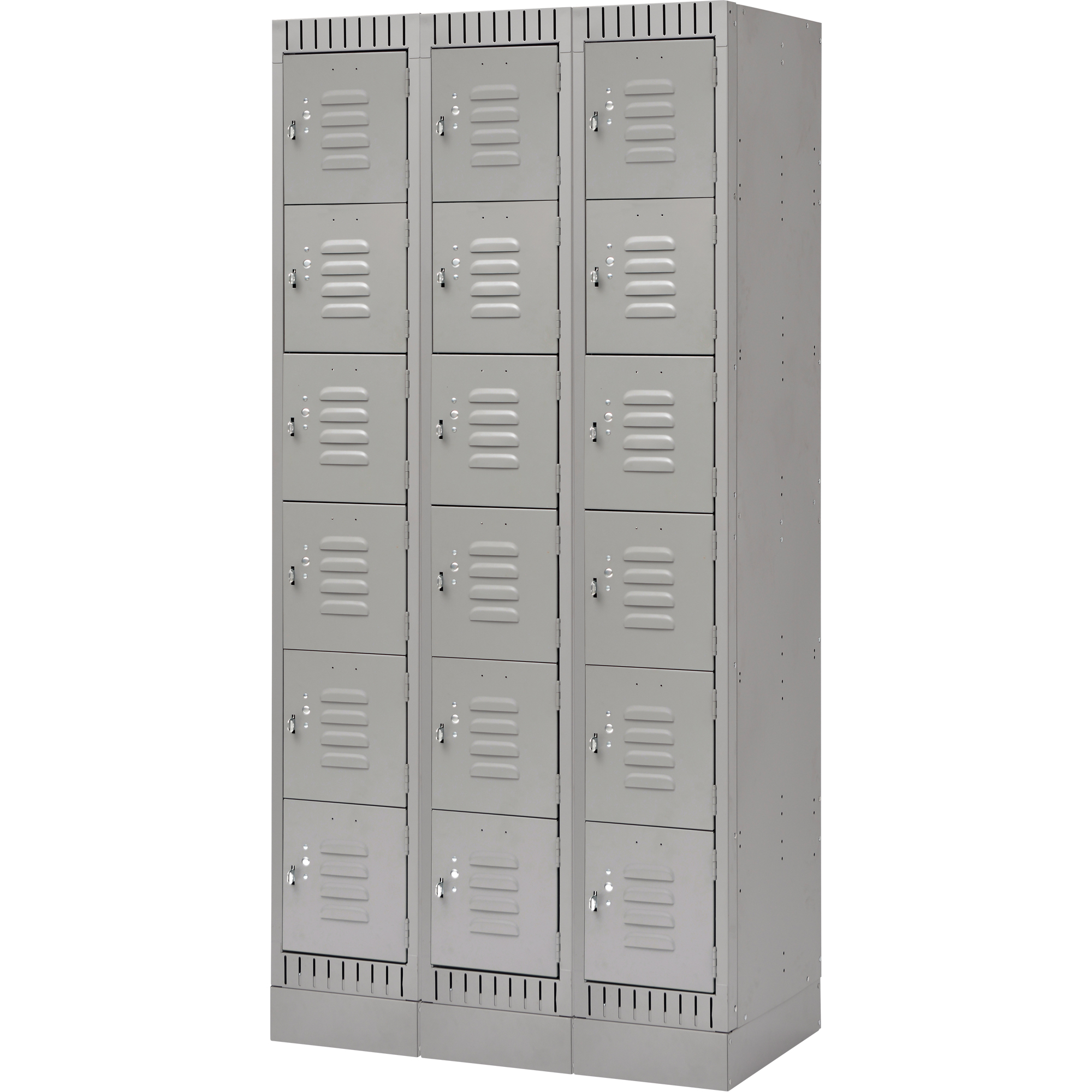 Casiers, 6 niveaux, Bloc de 3, 36" x 18" x 76", Acier, Gris, Démonté
