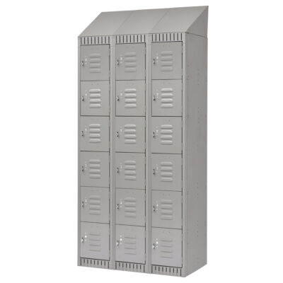 Casiers, 6 niveaux, Bloc de 3, 36" x 18" x 82", Acier, Gris, Démonté