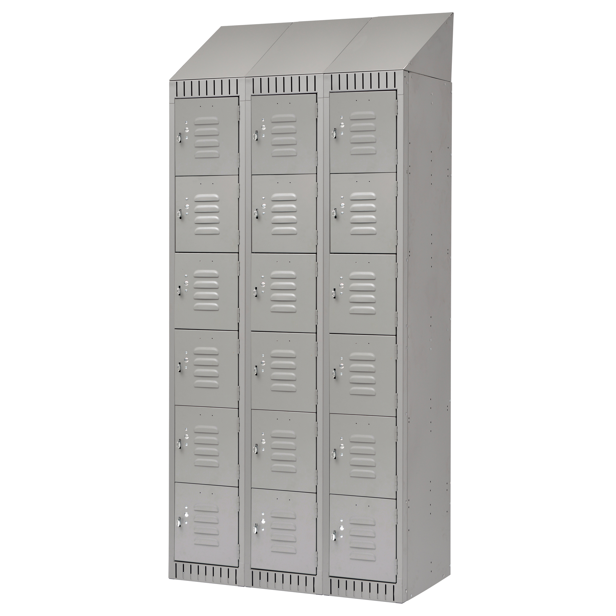 Casiers, 6 niveaux, Bloc de 3, 36" x 18" x 82", Acier, Gris, Démonté
