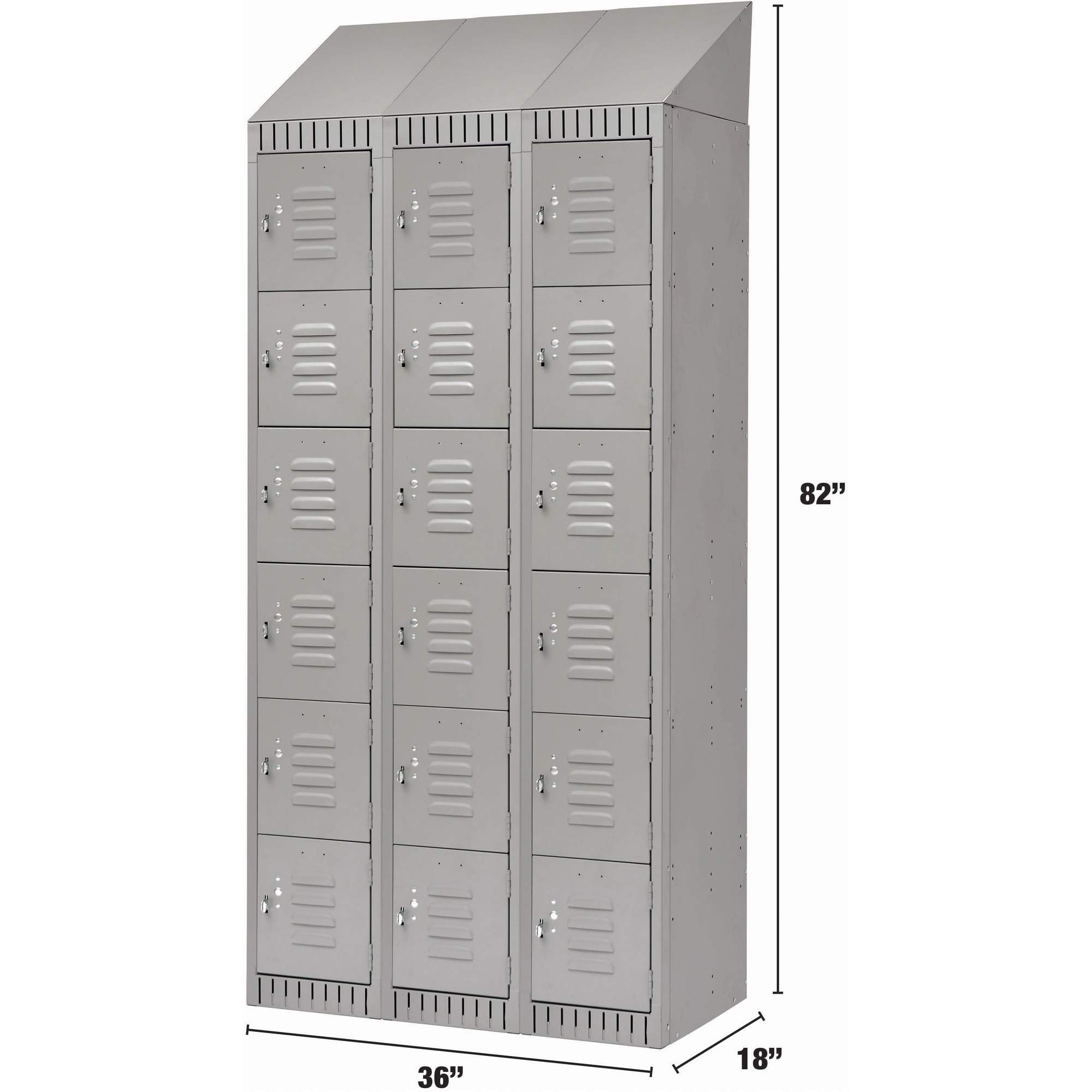 Casiers, 6 niveaux, Bloc de 3, 36" x 18" x 82", Acier, Gris, Démonté – Image 2