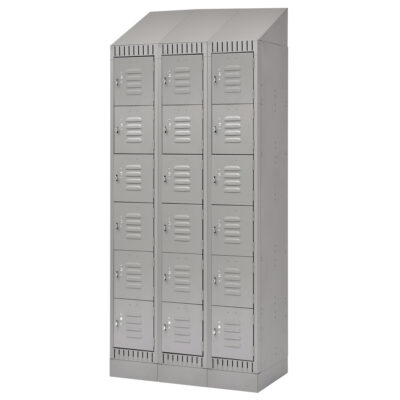 Casiers, 6 niveaux, Bloc de 3, 36" x 18" x 86", Acier, Gris, Démonté