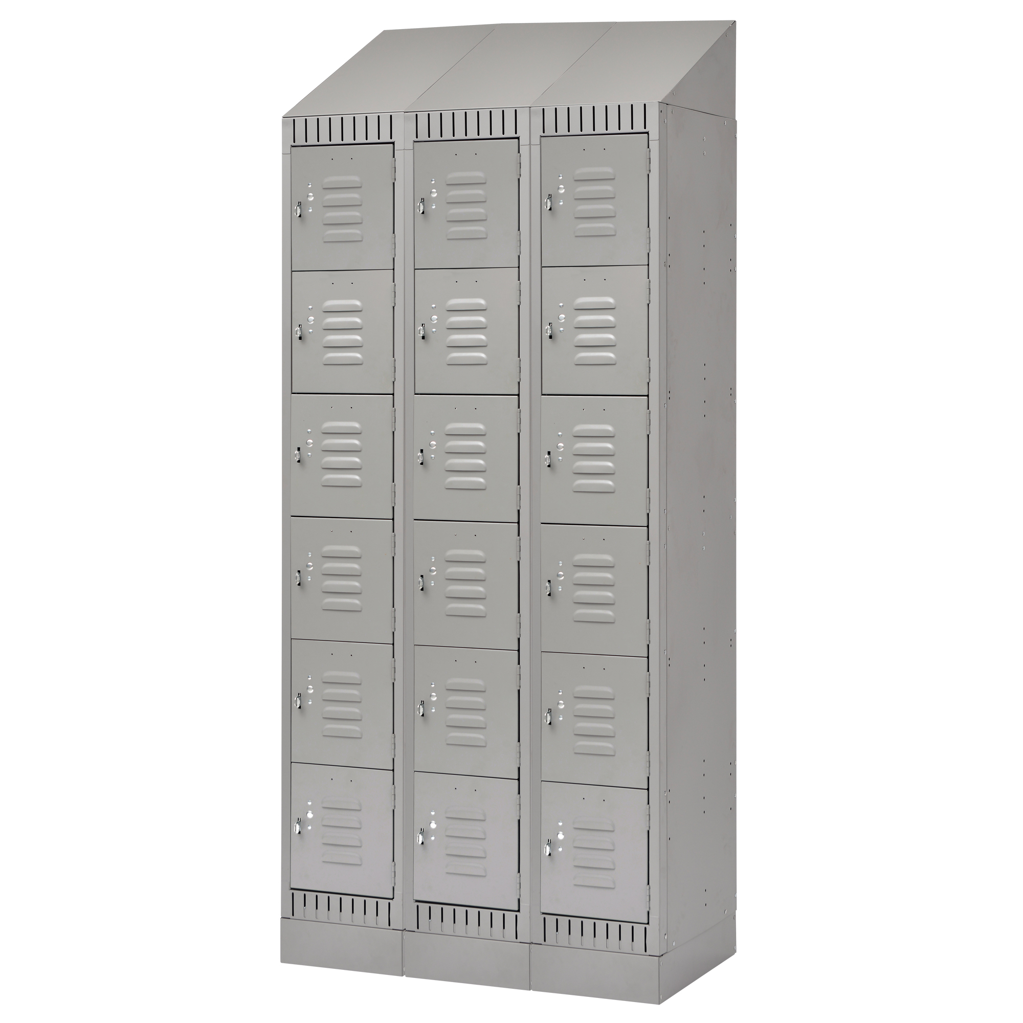 Casiers, 6 niveaux, Bloc de 3, 36" x 18" x 86", Acier, Gris, Démonté
