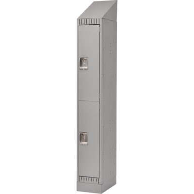 Casiers assemblés, 2 niveaux, 12" x 18" x 72", Acier, Gris, Rivet (assemblé)