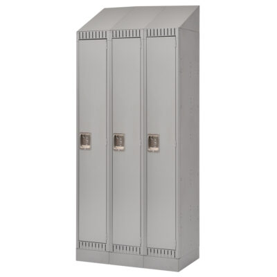 Casiers assemblés, Bloc de 3, 36" x 18" x 72", Acier, Gris, Rivet (assemblé)