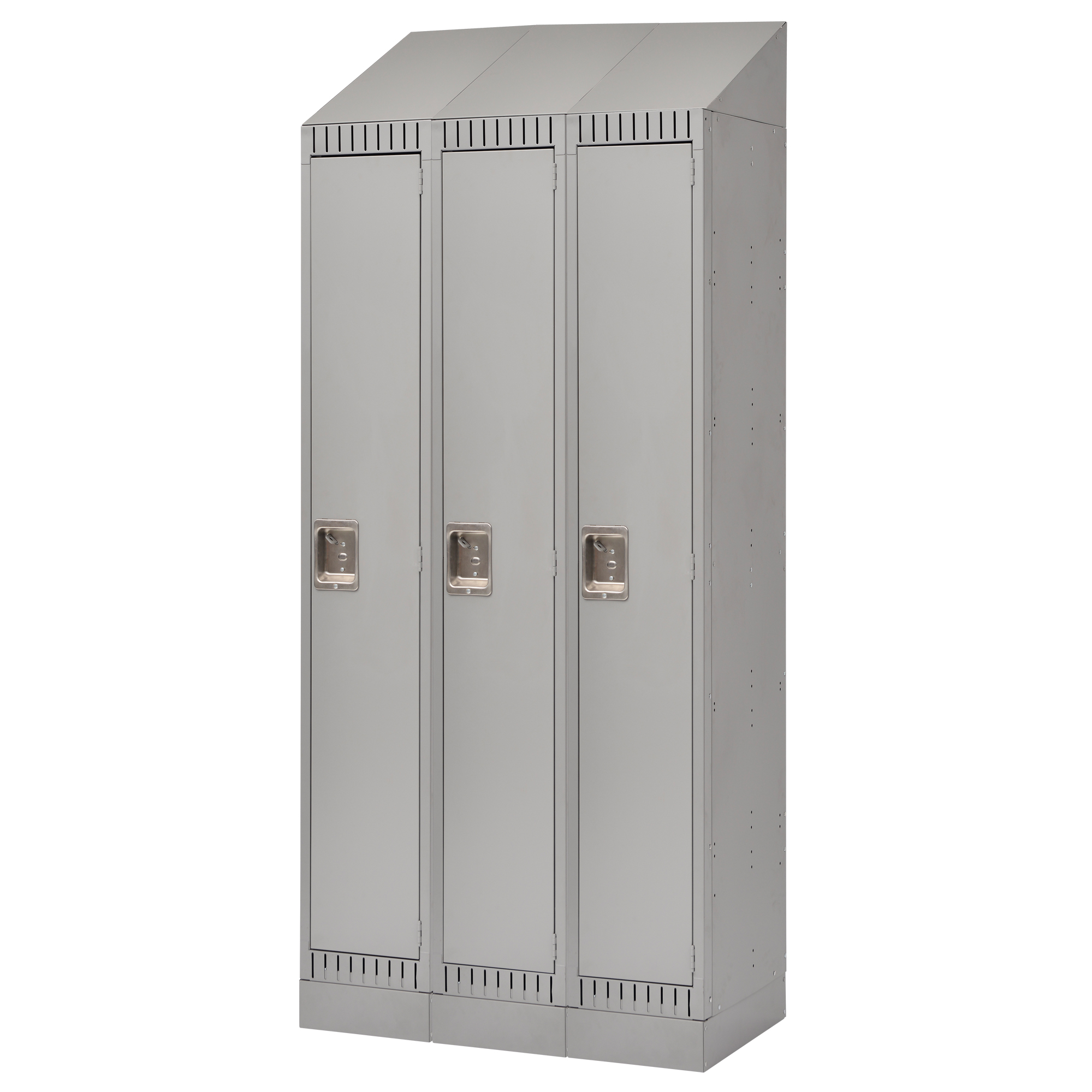 Casiers assemblés, Bloc de 3, 36" x 18" x 72", Acier, Gris, Rivet (assemblé)