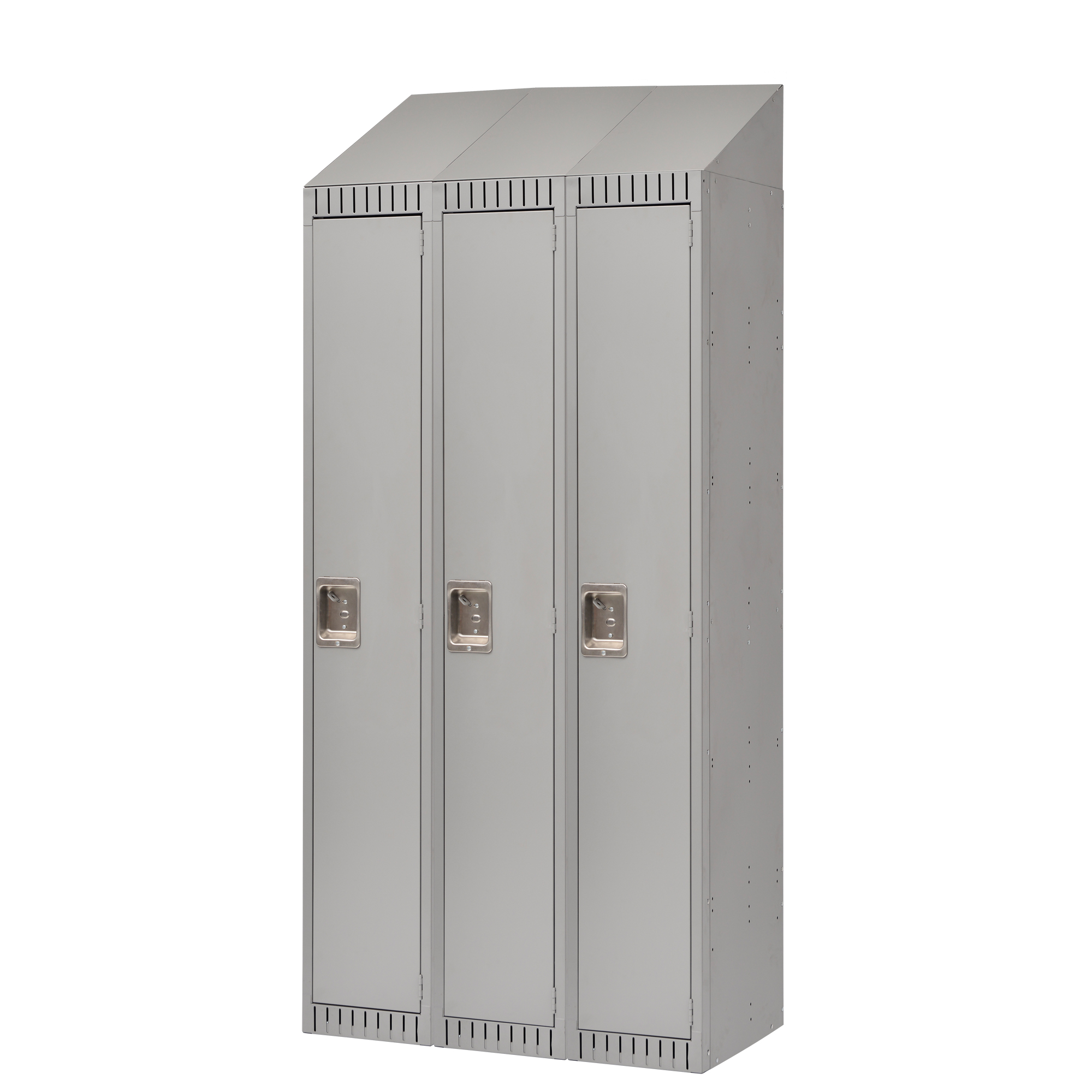 Casiers assemblés, Bloc de 3, 36" x 18" x 82", Acier, Gris, Rivet (assemblé)