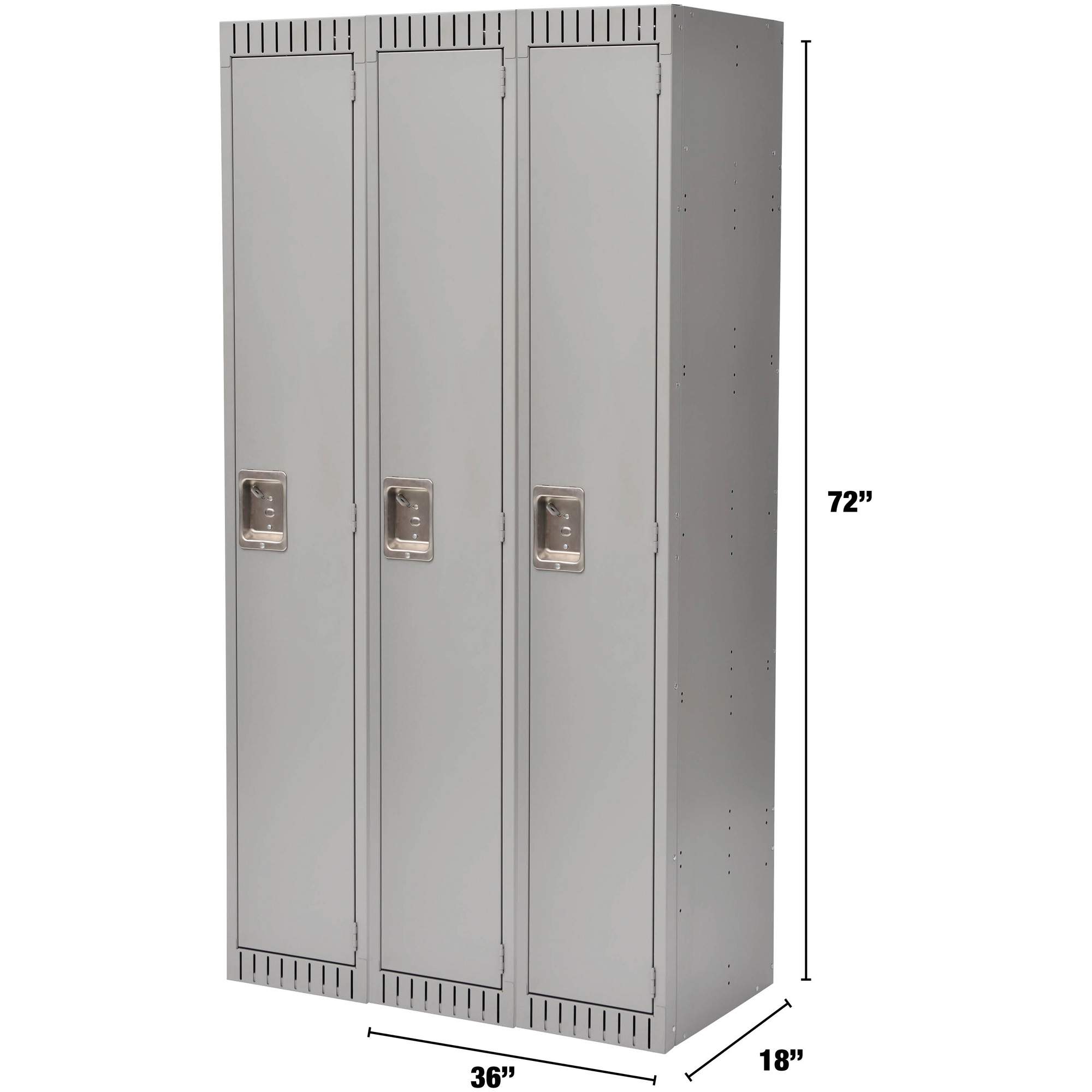 Casiers, Bloc de 3, 36" x 18" x 72", Acier, Gris, Démonté – Image 4