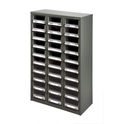 Casiers pour pièces KPC-200, Acier galvanisé, 30 tiroirs, 21-3/10" x 10-2/5" x 36-9/10", Gris