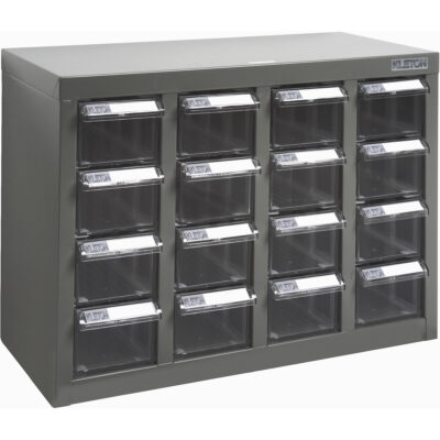 Casiers pour pièces KPC-500, Acier galvanisé, 16 tiroirs, 18-3/10" x 8-7/10" x 13-4/5", Gris