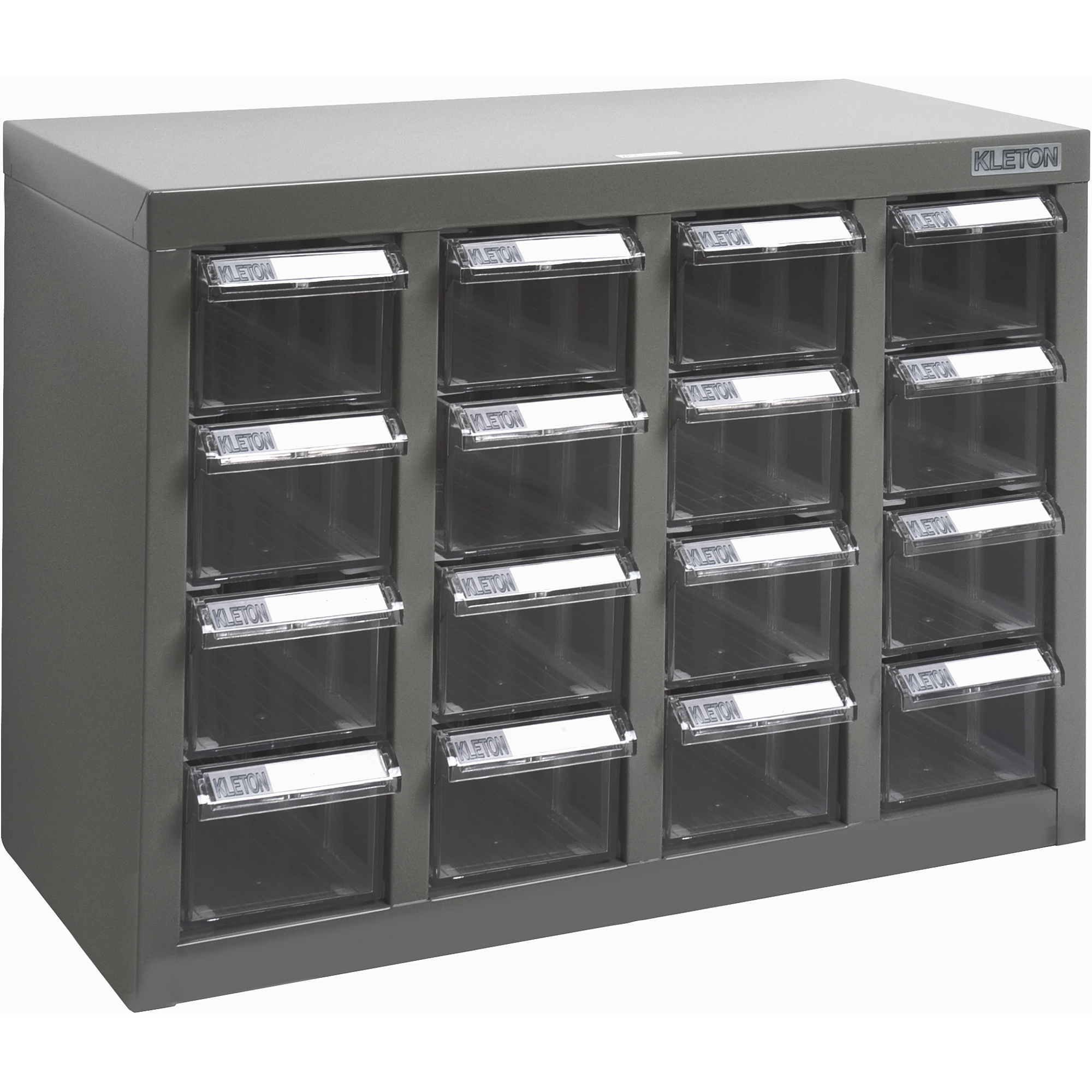 Casiers pour pièces KPC-500, Acier galvanisé, 16 tiroirs, 18-3/10" x 8-7/10" x 13-4/5", Gris