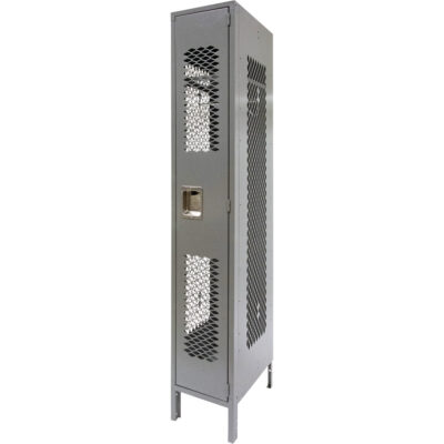 Casiers ventilés, 12" x 18" x 78", Acier, Gris, Démonté, Perforé