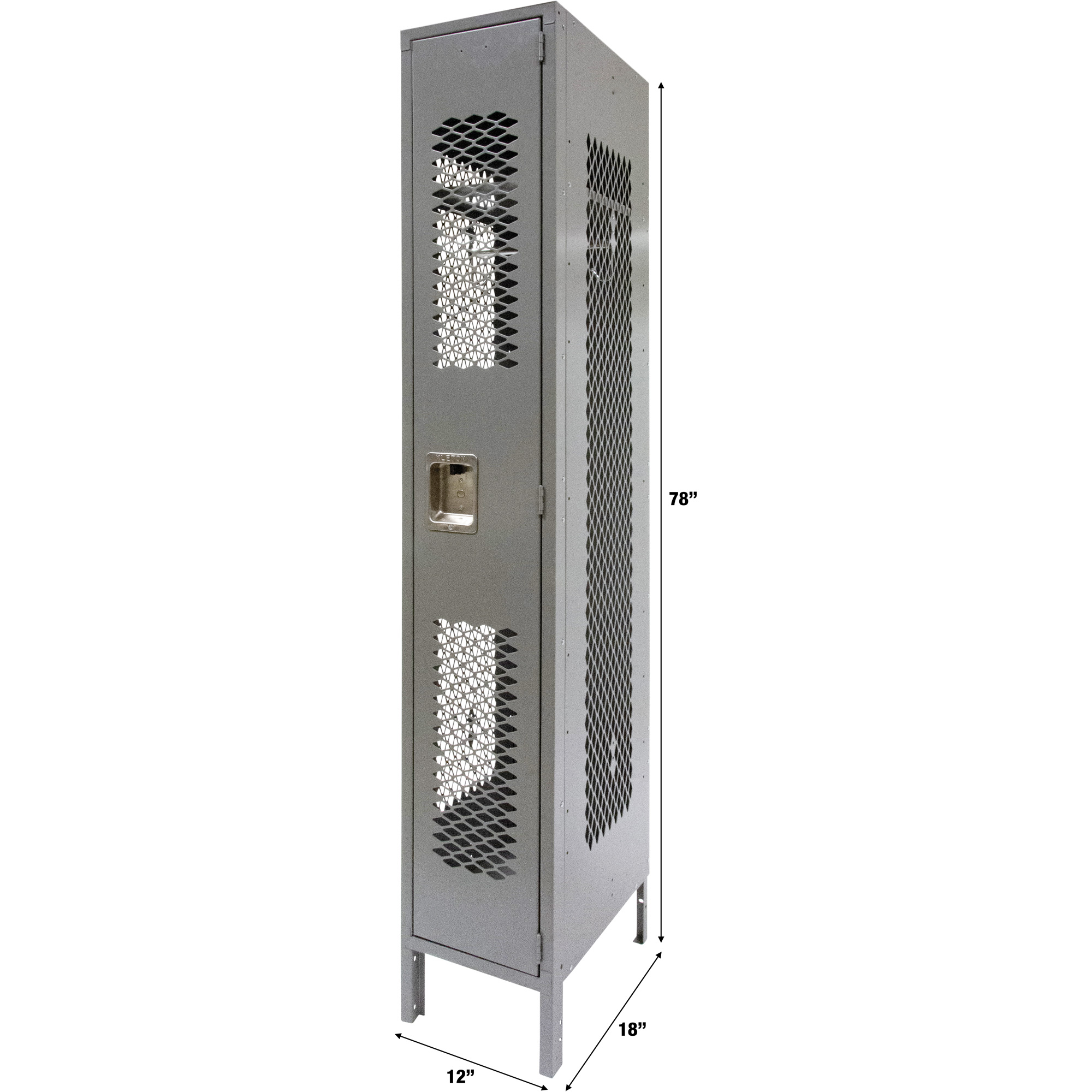 Casiers ventilés, 12" x 18" x 78", Acier, Gris, Démonté, Perforé – Image 3