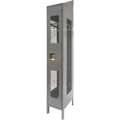 Casiers ventilés, 12" x 18" x 88", Acier, Gris, Démonté, Perforé
