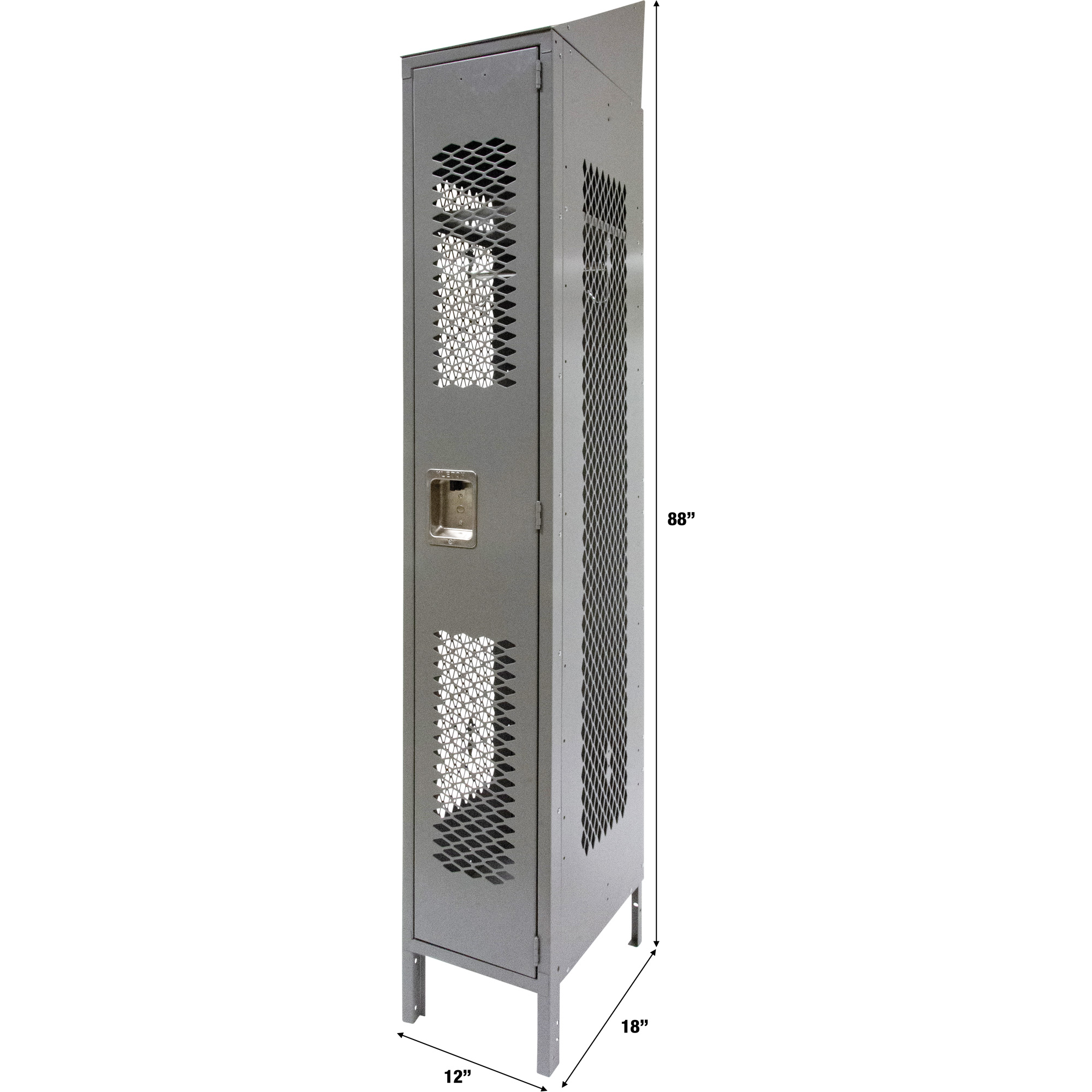 Casiers ventilés, 12" x 18" x 88", Acier, Gris, Démonté, Perforé – Image 3