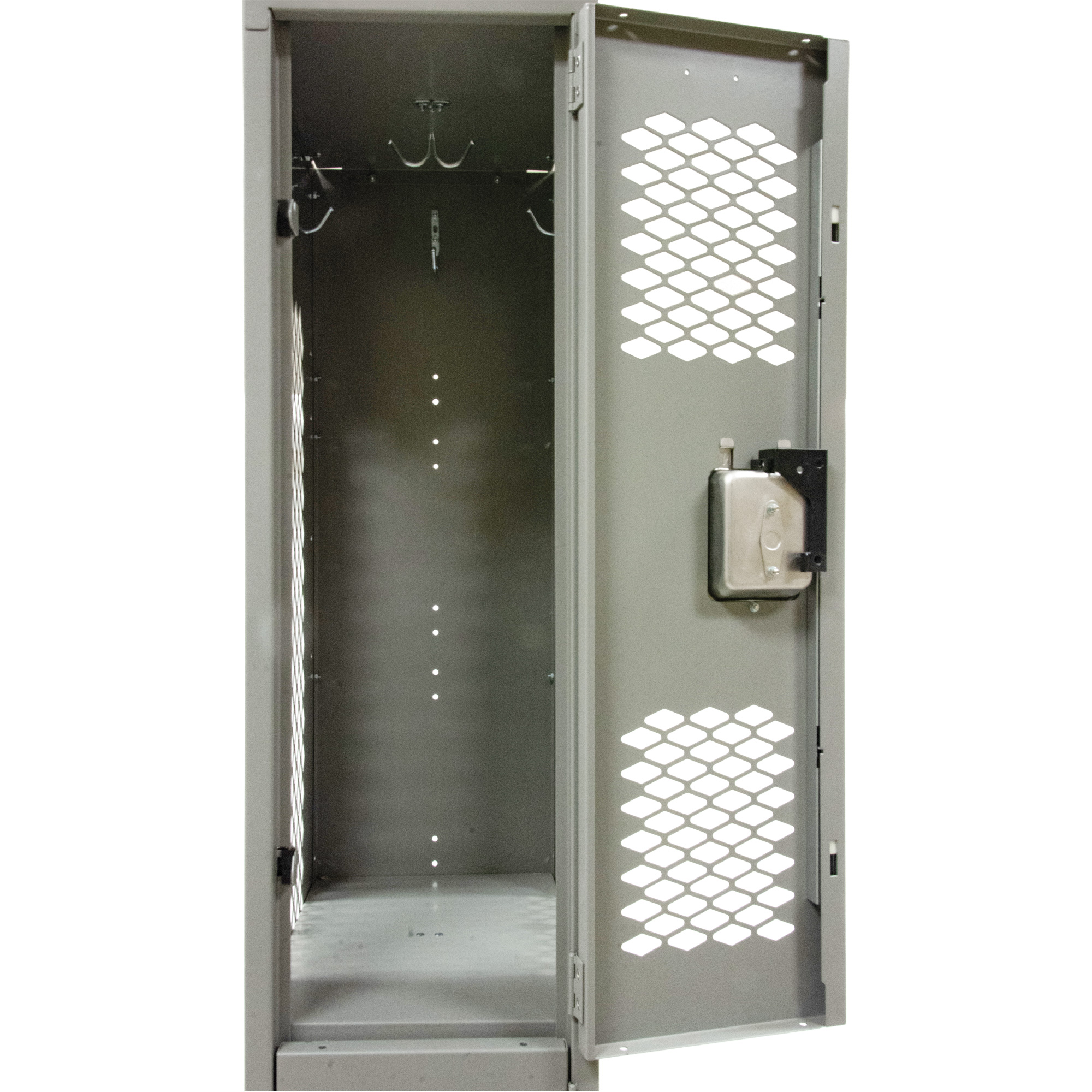 Casiers ventilés, 2 niveaux, 12" x 18" x 88", Acier, Gris, Démonté, Perforé – Image 2