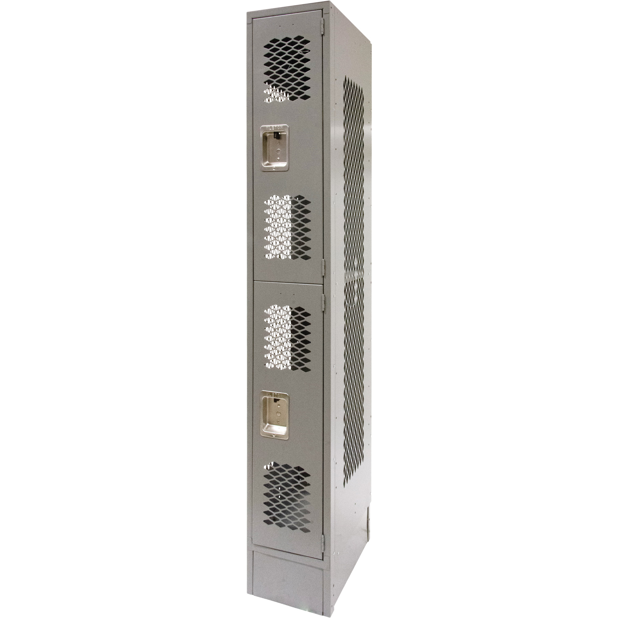 Casiers ventilés, 2 niveaux, 12" x 18" x 78", Acier, Gris, Démonté, Perforé