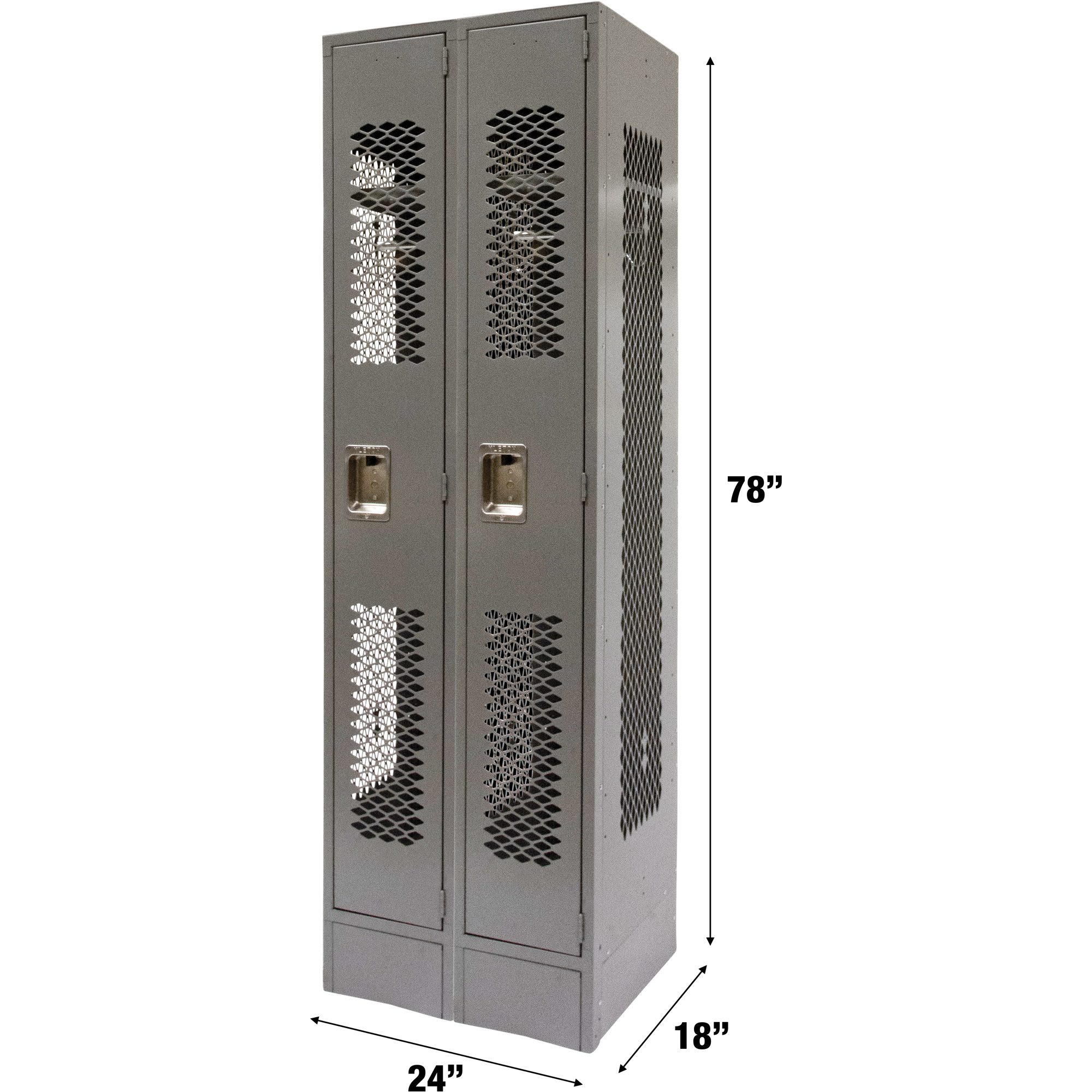 Casiers ventilés, Bloc de 2, 24" x 18" x 78", Acier, Gris, Démonté, Perforé – Image 3