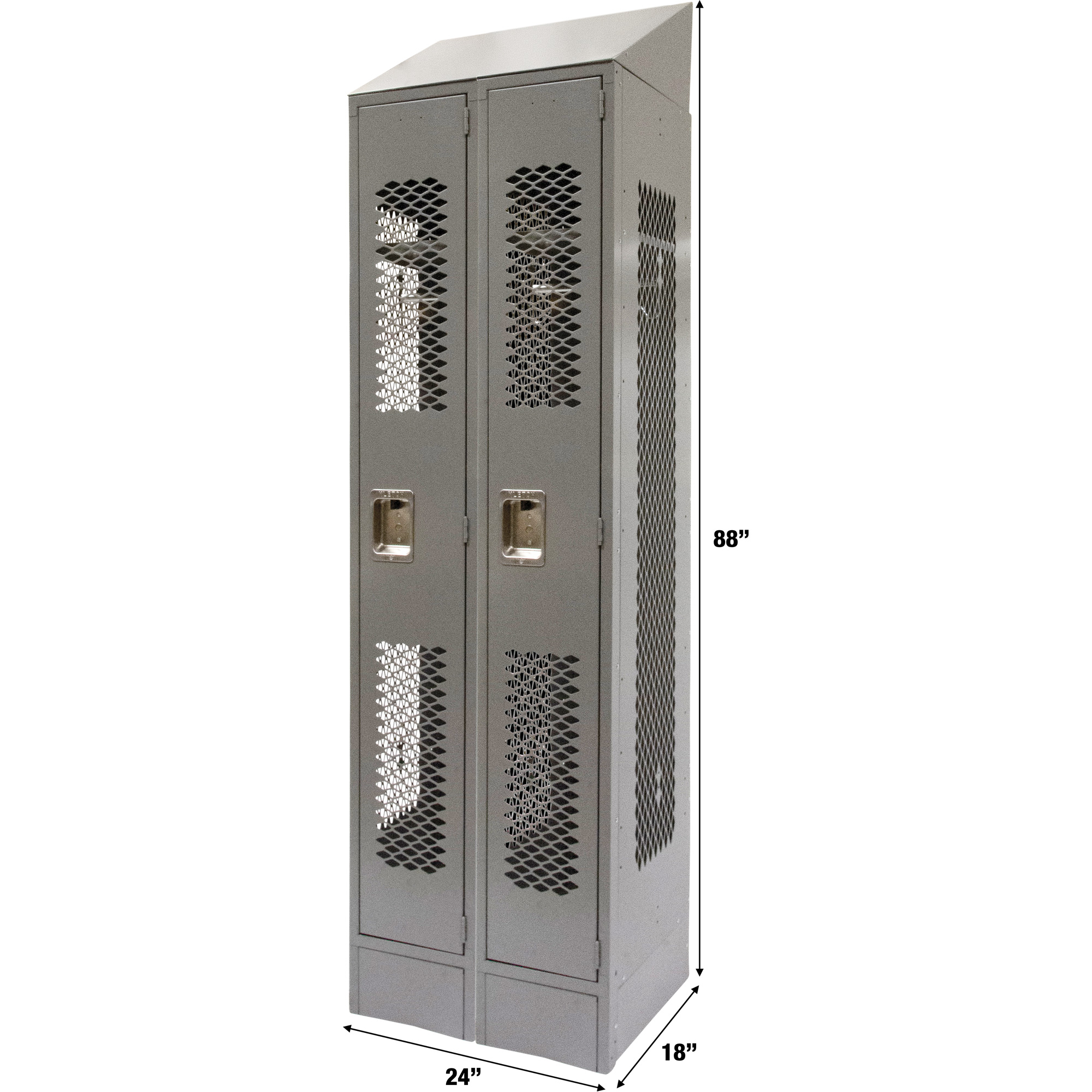Casiers ventilés, Bloc de 2, 24" x 18" x 88", Acier, Gris, Démonté, Perforé – Image 3
