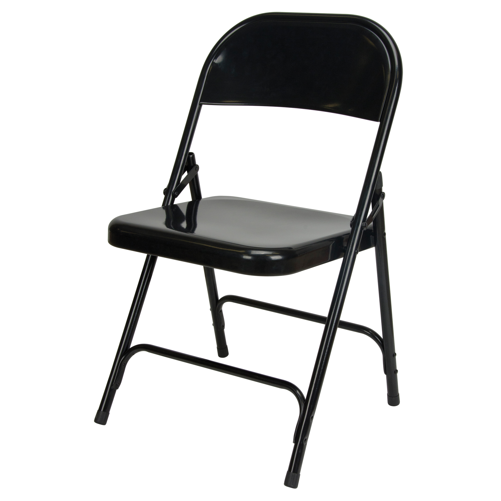 Chaise pliante, Acier, Noir, Capacité 300 lb